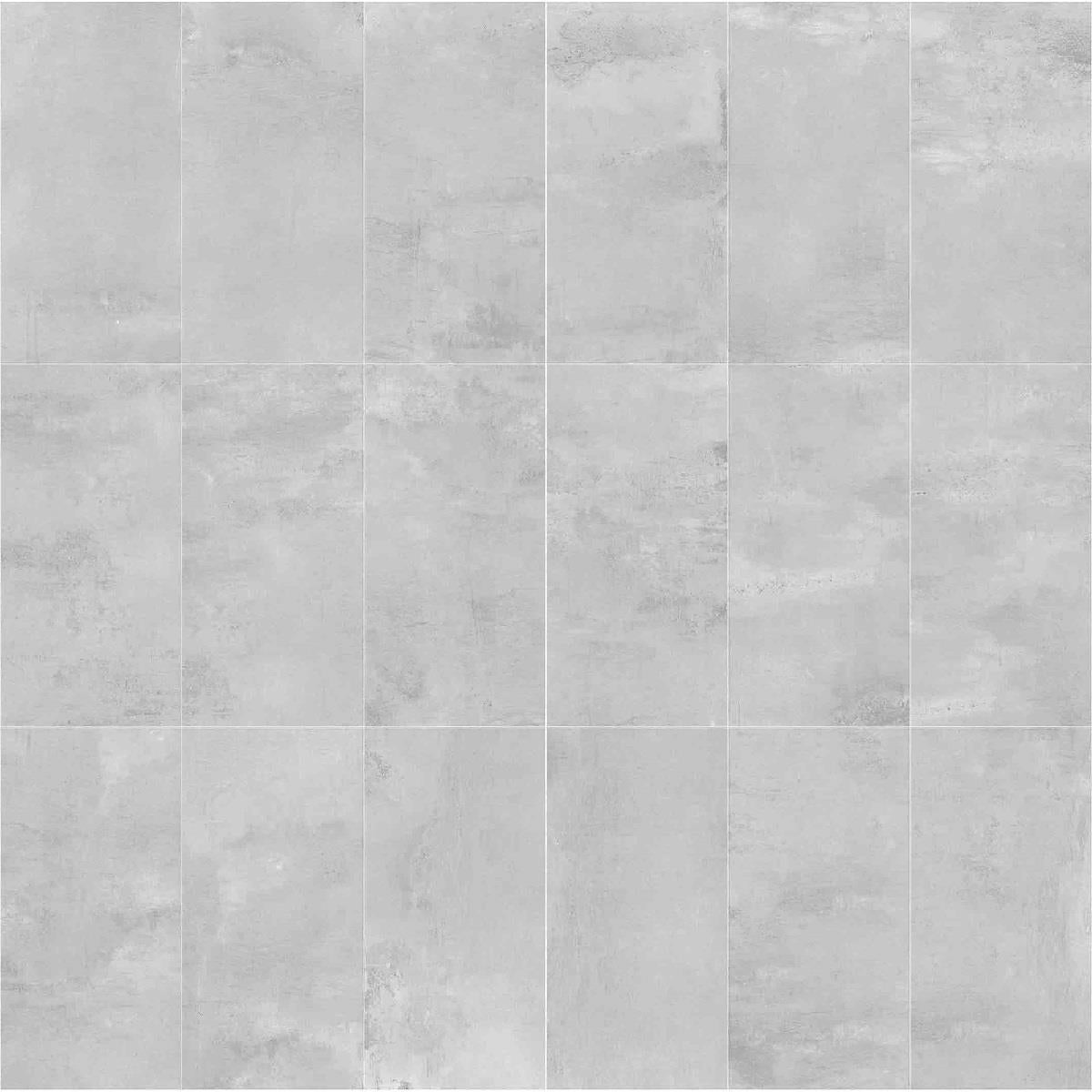 Piastrella da pavimento e rivestimento interno 60 x 120 cm Sp. 9.5 mm rettificato Habita in gres porcellanato smaltato bianco e grigio opaco traffico molto intenso (pei 5/5) R9 1.44 mq - 4