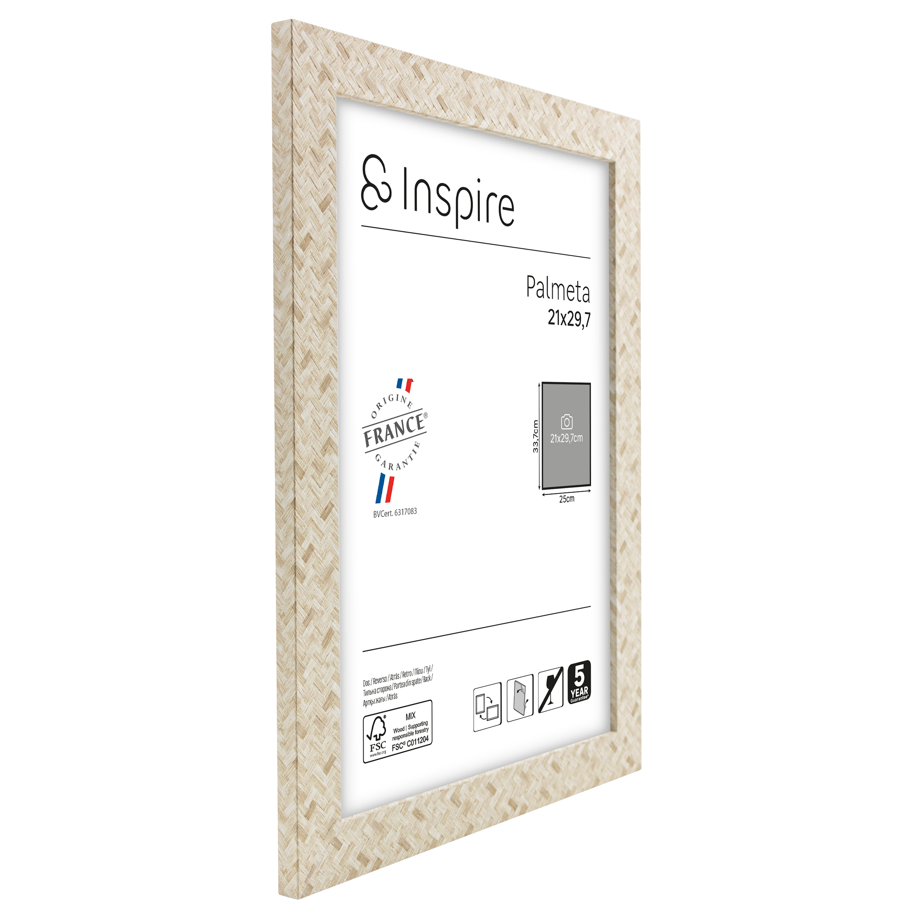 Cadre Palmeta, H.29.7 x l.21 cm beige, INSPIRE - 9