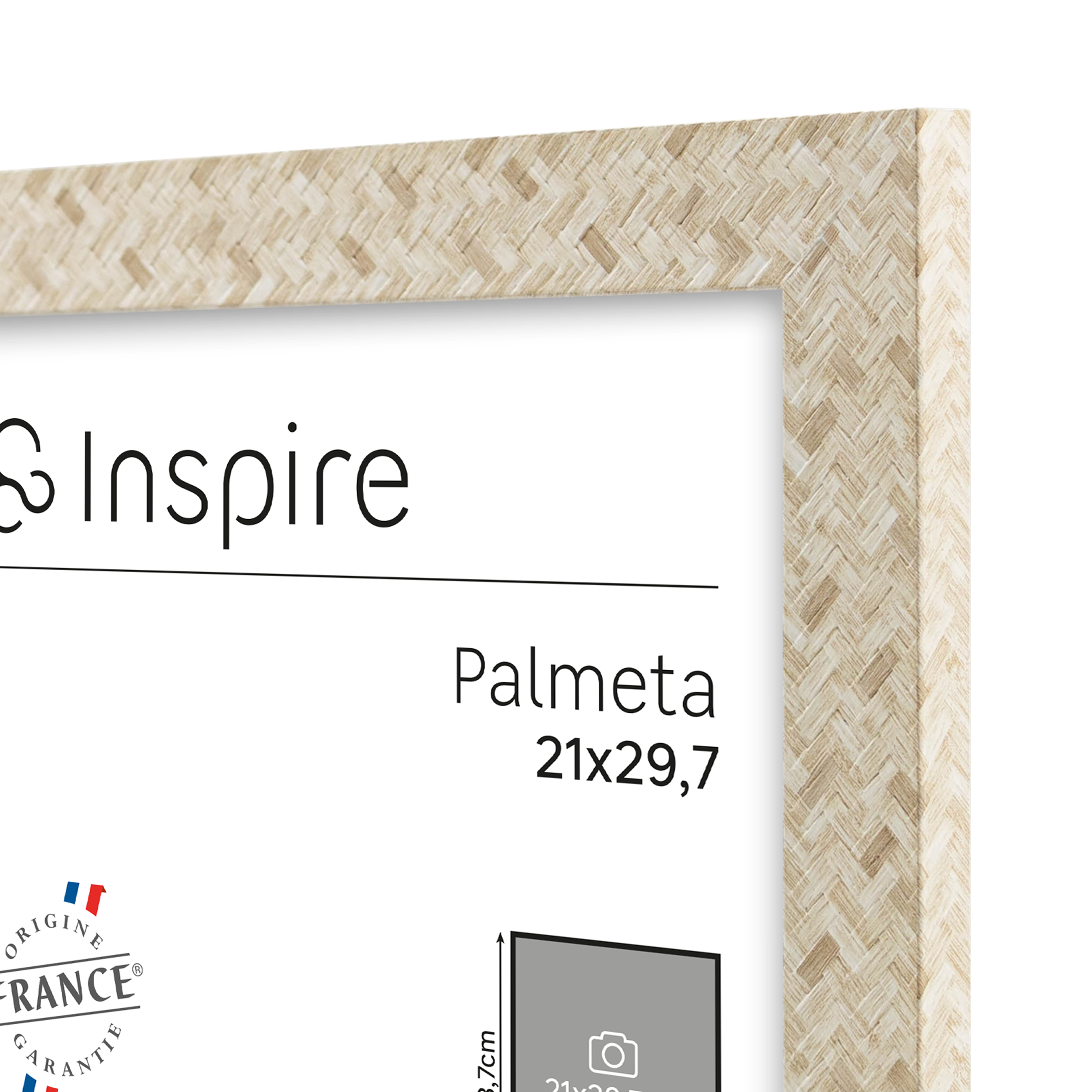 Cadre Palmeta, H.29.7 x l.21 cm beige, INSPIRE - 5