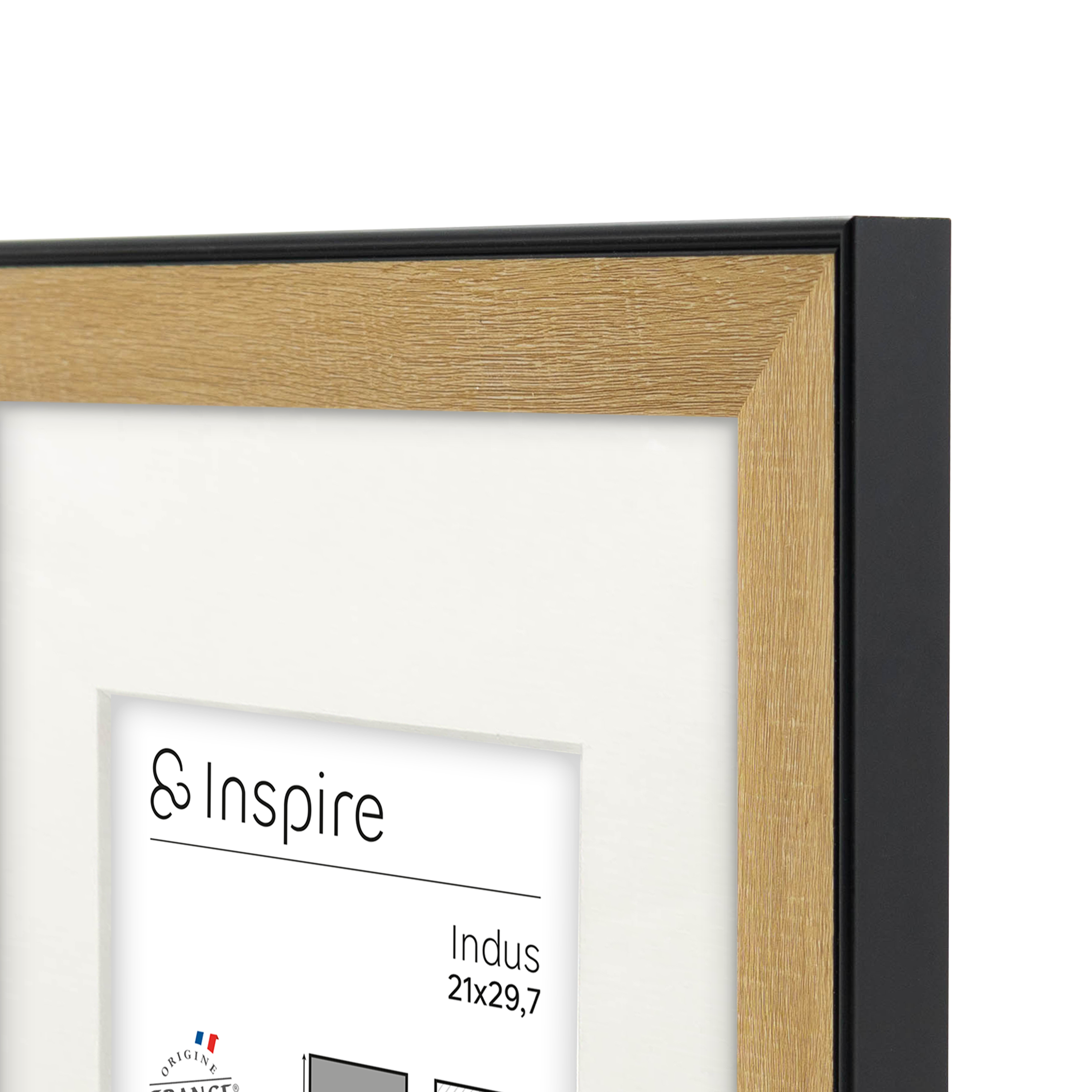 Cadre Indus, 21 x 29.7 cm naturel / noir, INSPIRE - 6