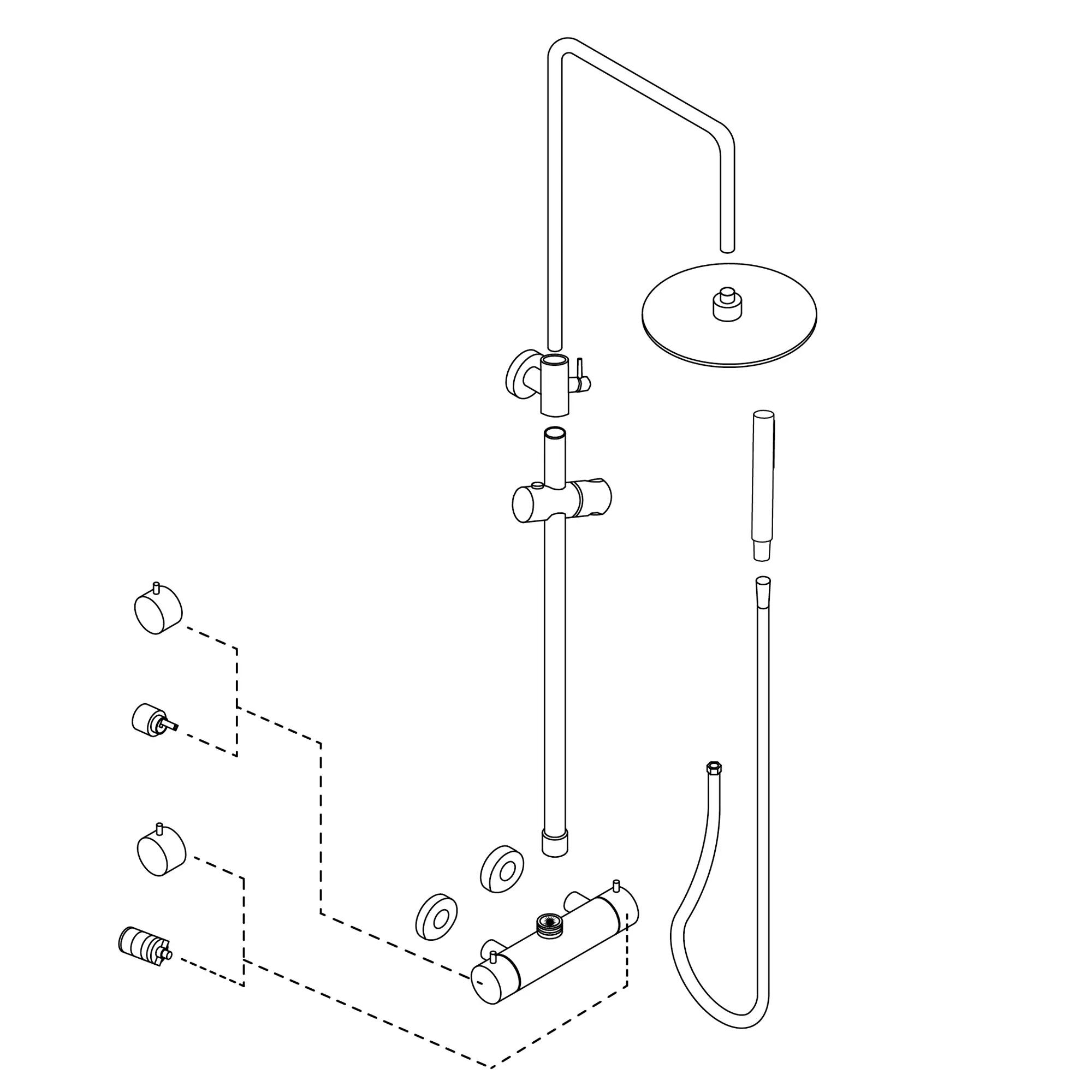 Colonna doccia con miscelatore Loop termostatica rose gold Brushed rose gold - 5