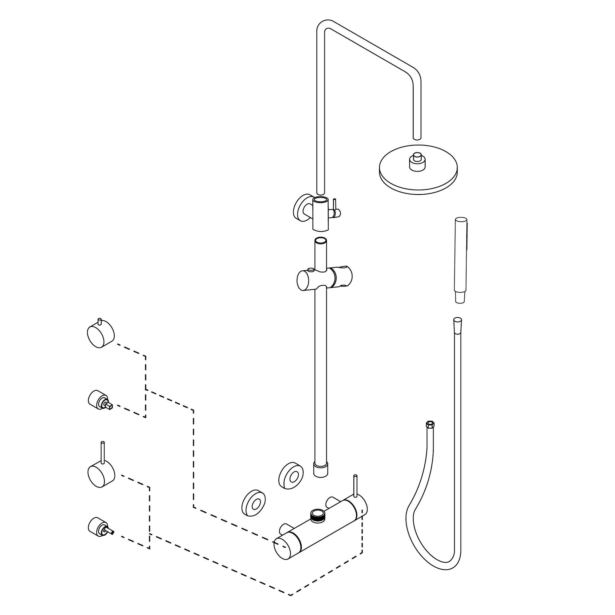 Colonna doccia con miscelatore Loop monocomando metallo cromo - 6