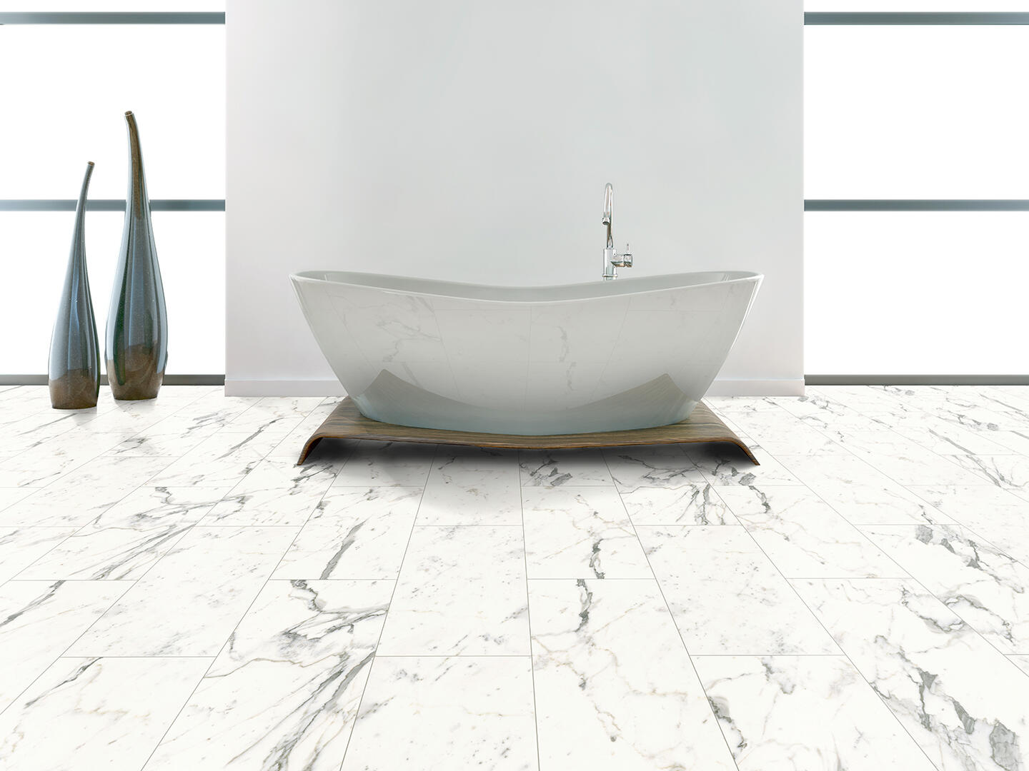 SPC da incollare per pavimento e rivestimento Carrara bianco Sp 3 mm CERAMIN 3.7 m² - 14