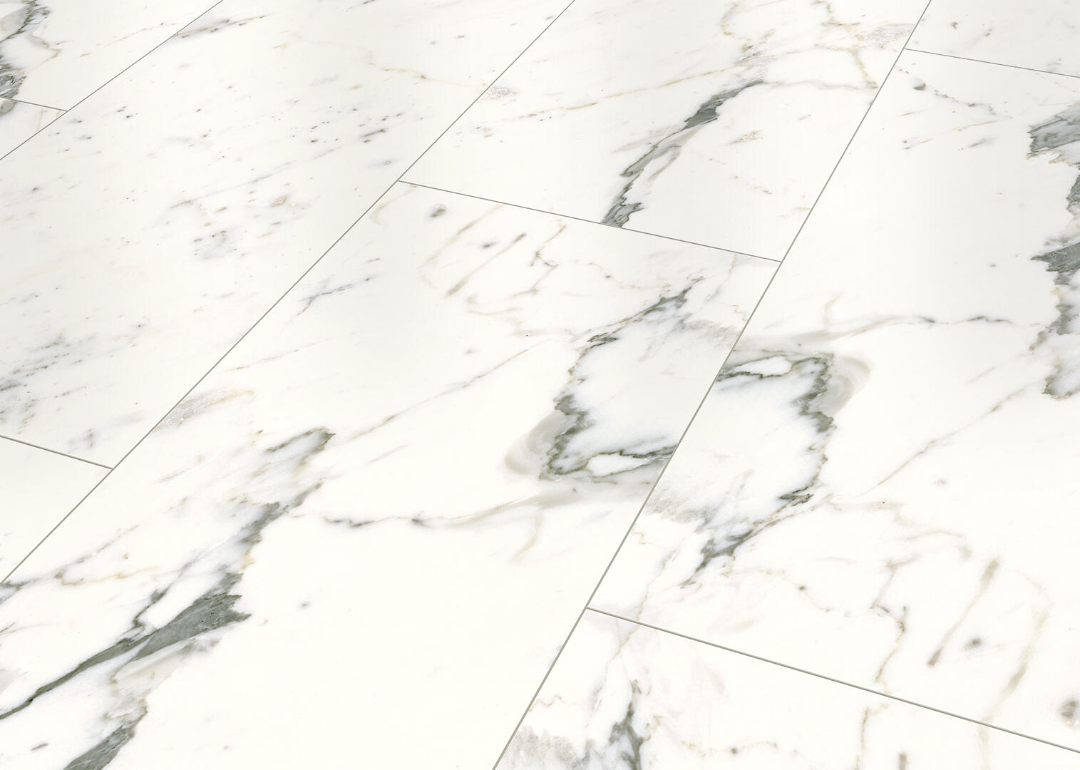 SPC da incollare per pavimento e rivestimento Carrara bianco Sp 3 mm CERAMIN 3.7 m² - 28