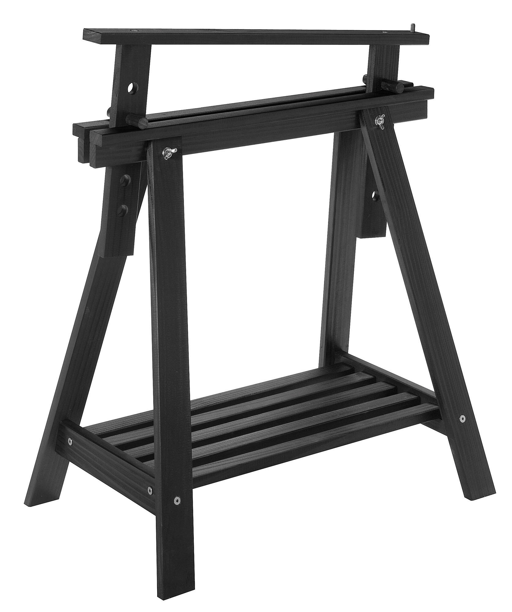 Caballete de madera negro regulable y altura de 70 cm Leroy Merlin