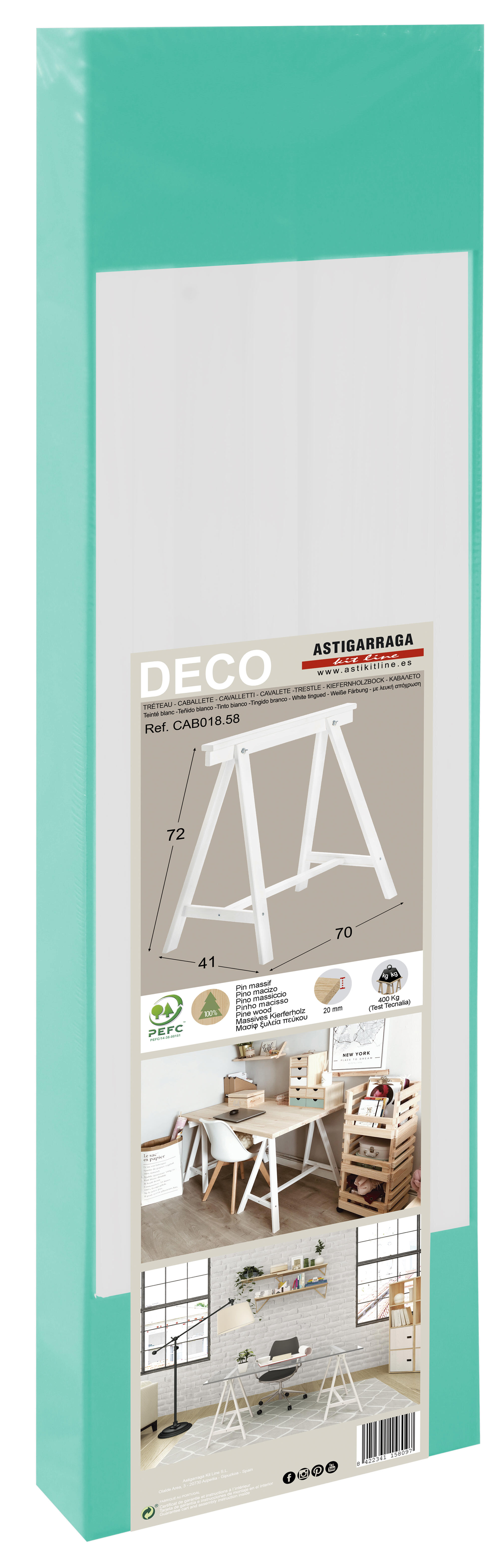 Tréteau bois déco ASTIGARRAGA, H.72 x l.70 cm - 13