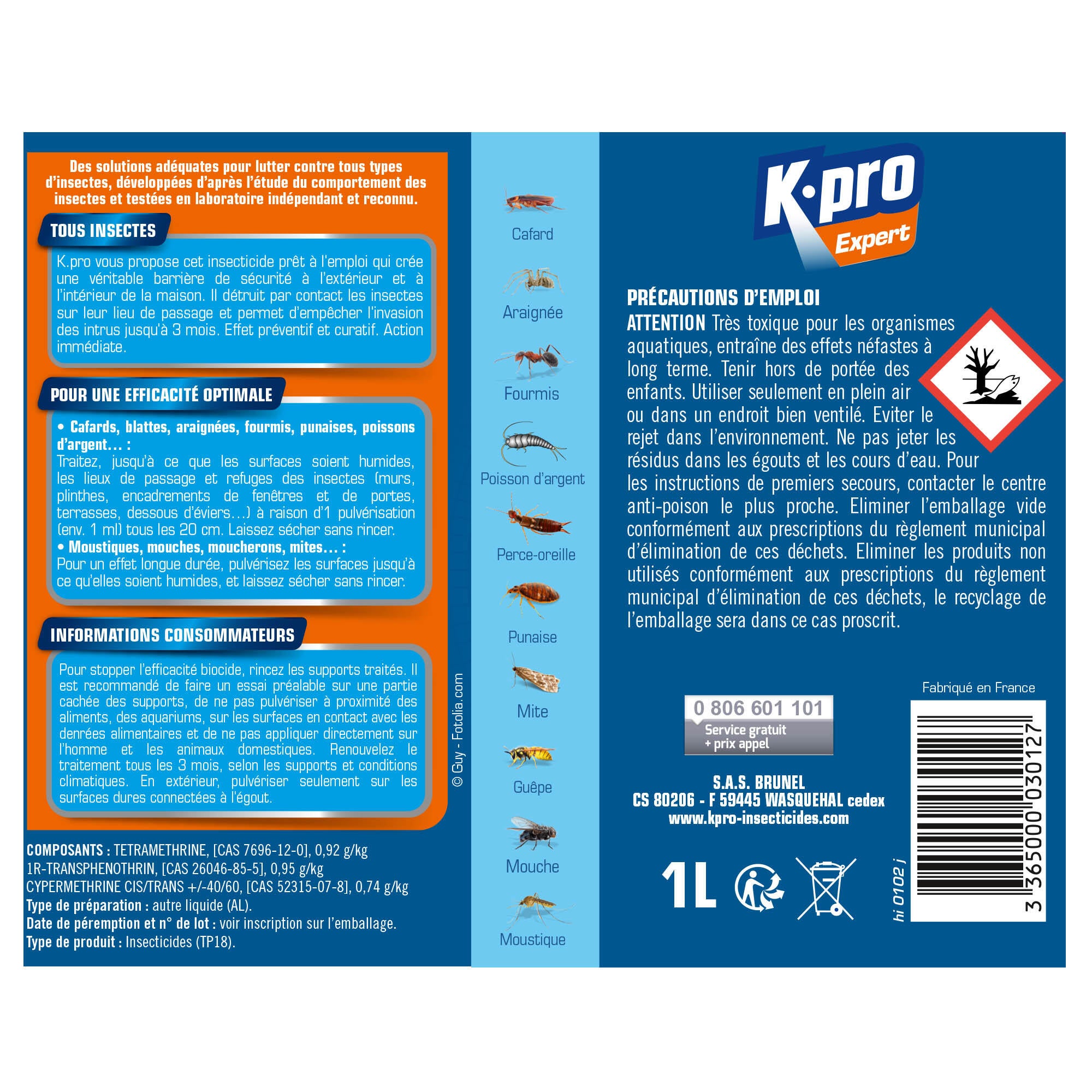 Insecticide volants et rampants, Pulvérisateur 1l K.PRO - 3