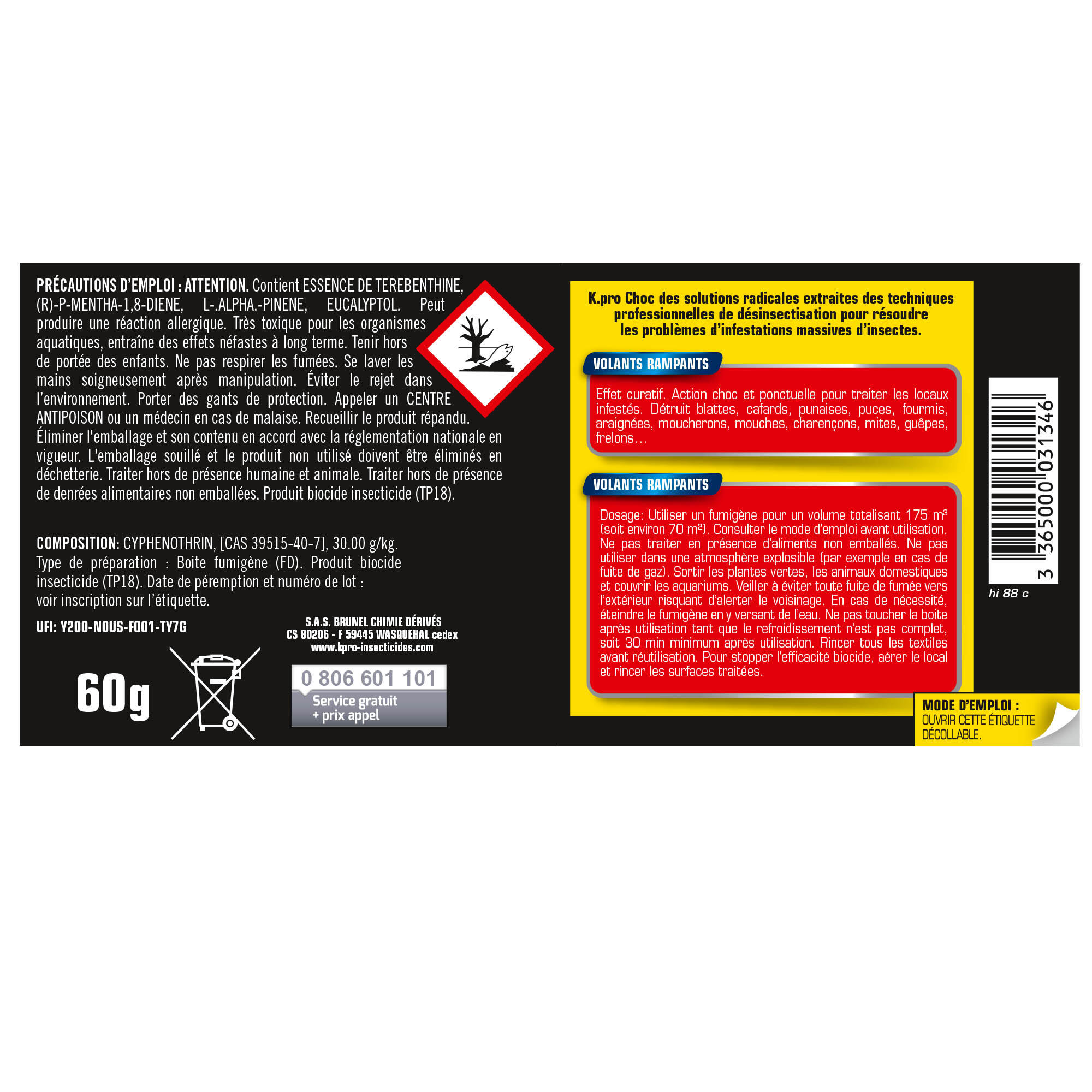 Destructeur insectes volants et rampants, Fumigène K.PRO, 70m² - 3