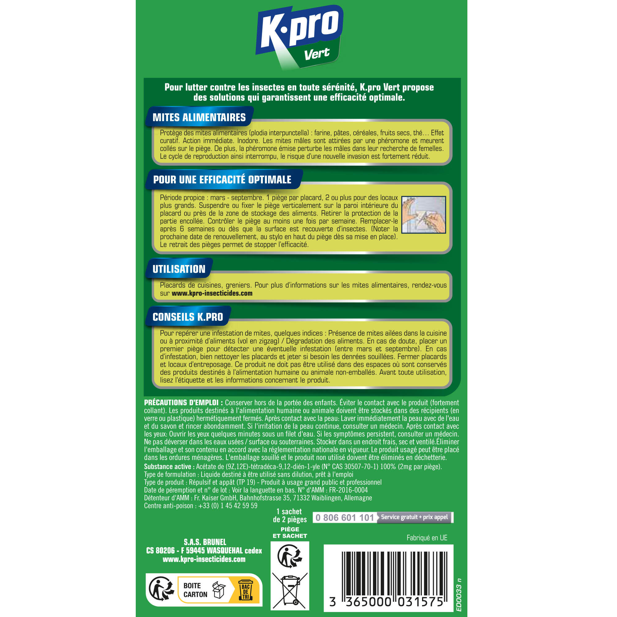 Lot de 2 pièges mites alimentaires K.PRO - 3