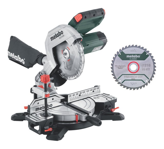 Scie à onglet KS 216M + 2ème lame carbure METABO, 216mm, 1350 W
