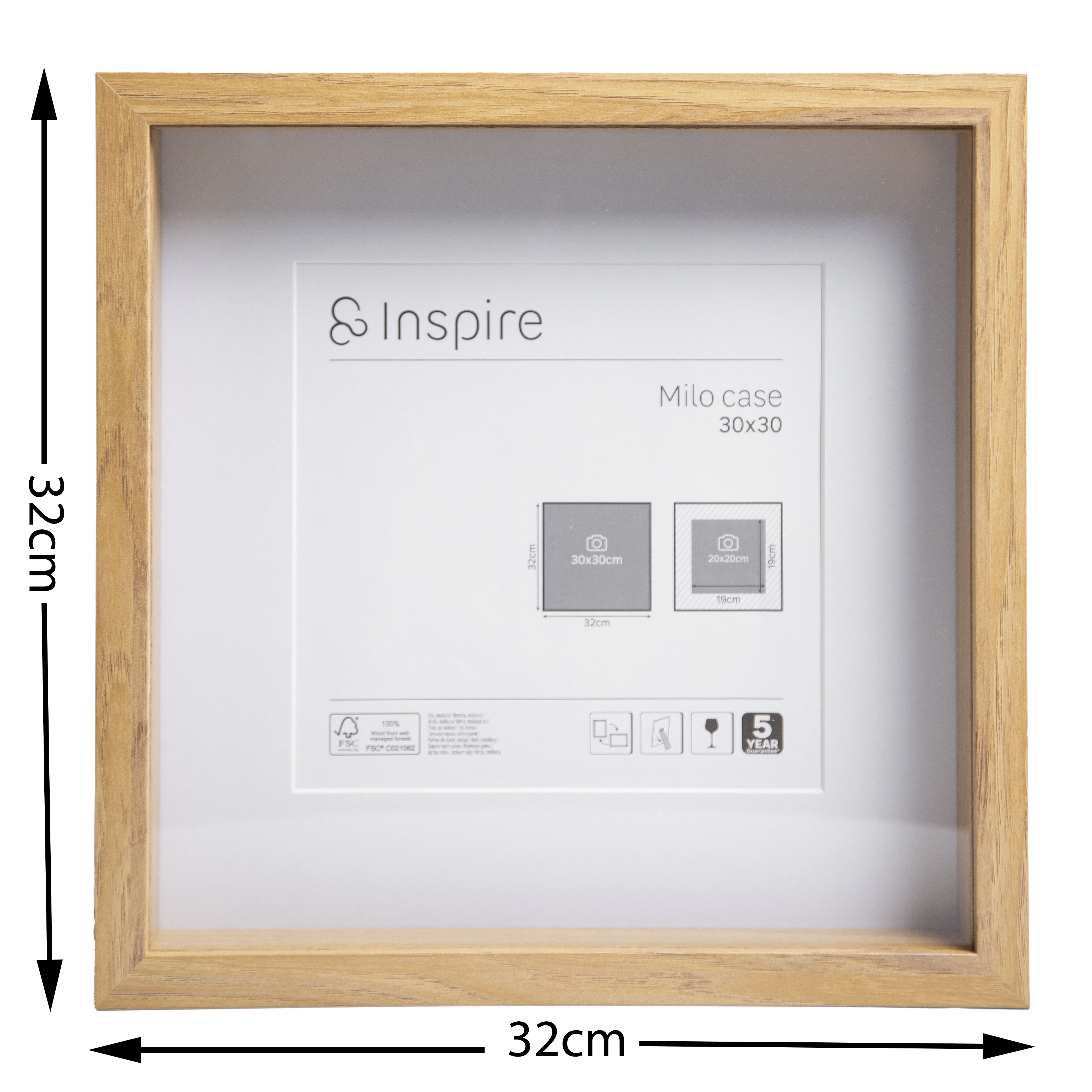 Cadre Milo, 30 x 30 cm naturel, INSPIRE - 4