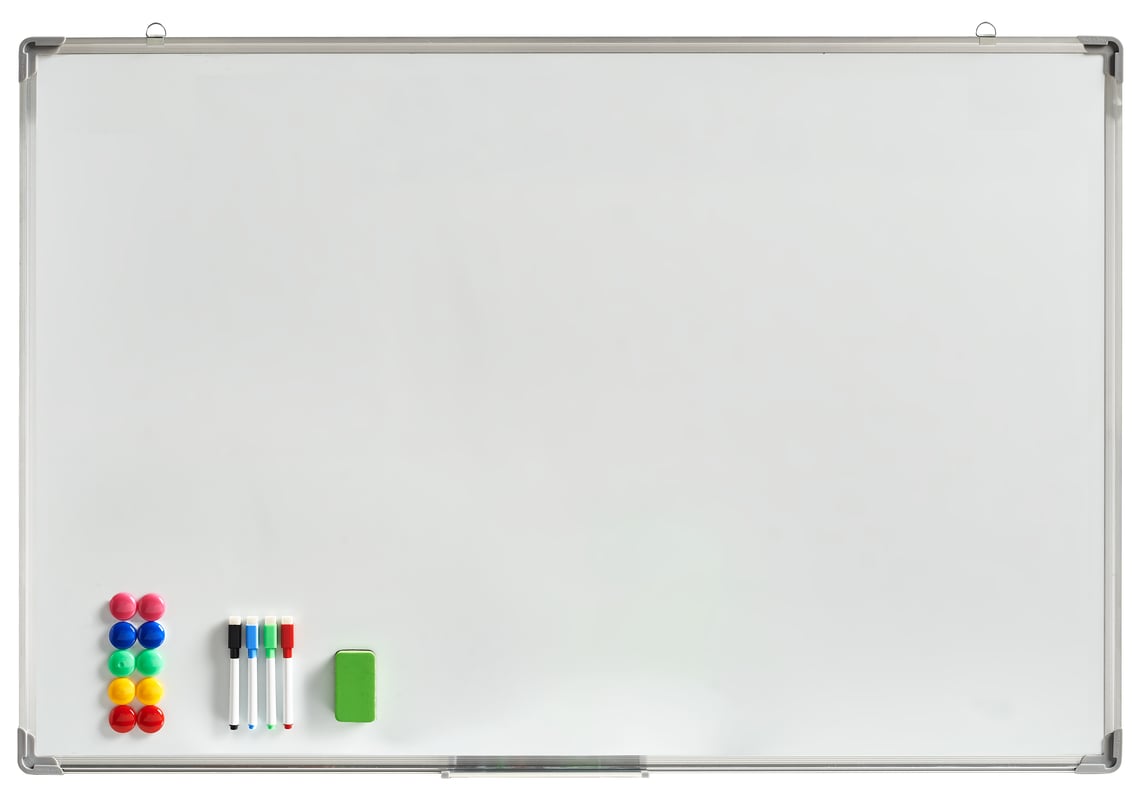 Tablica magnetyczna biała 120 x 80 cm z akcesoriami