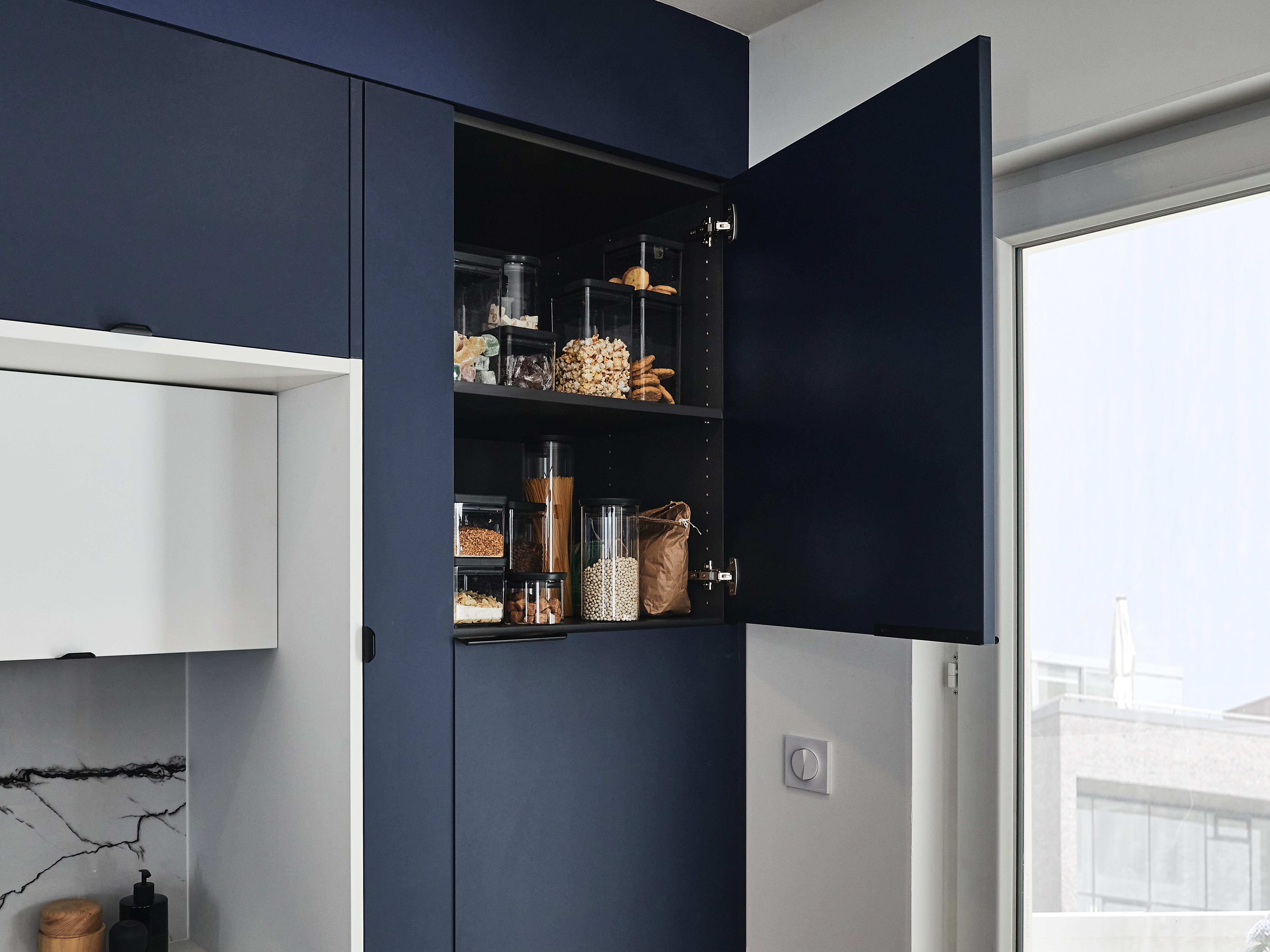 Lot de 4 boîtes carrées en verre BRABANTIA gris foncé - 4