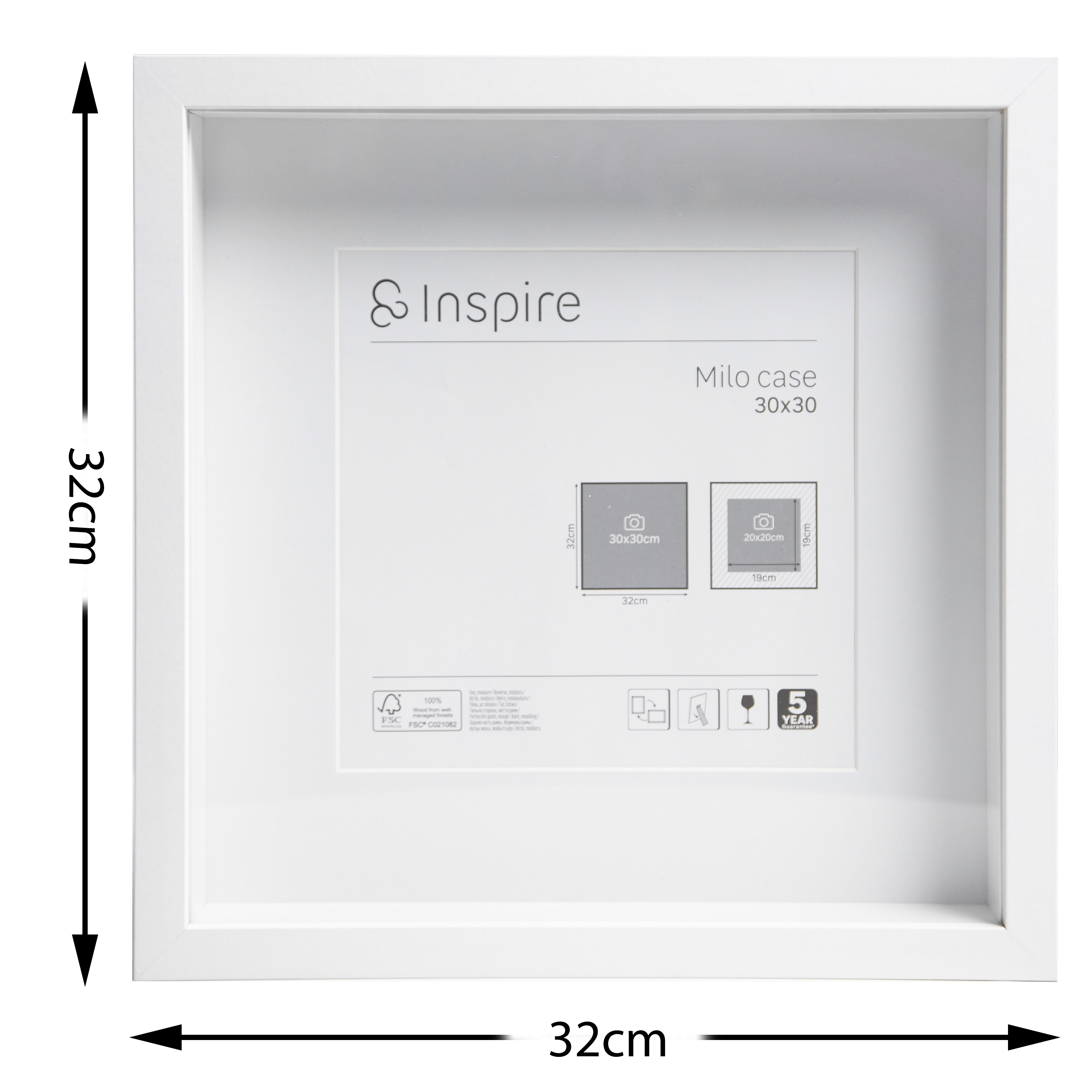 Cadre Milo, 30 x 30 cm blanc, INSPIRE - 4