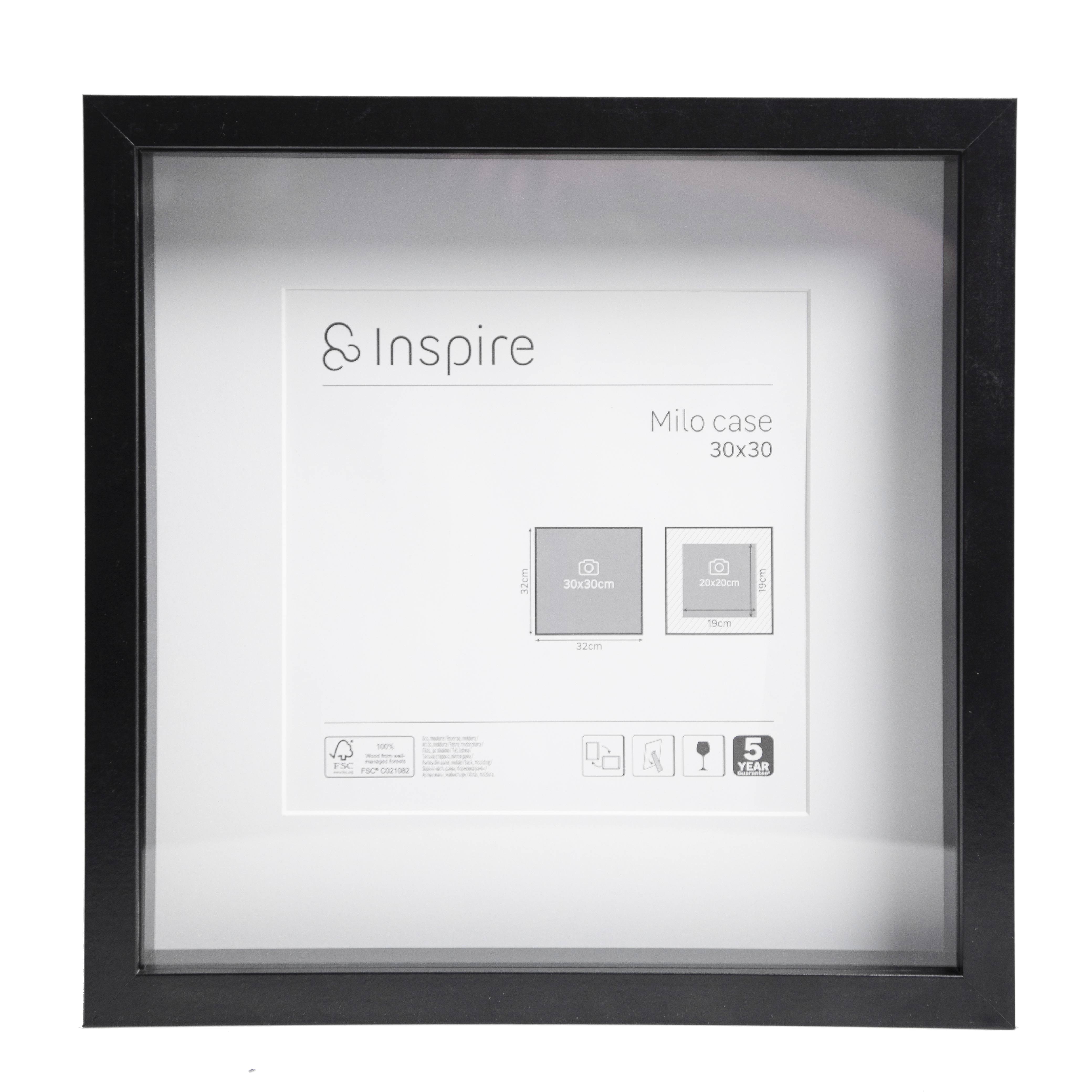 Moldura MILO CASE 30X30 cm preto Inspire - 2