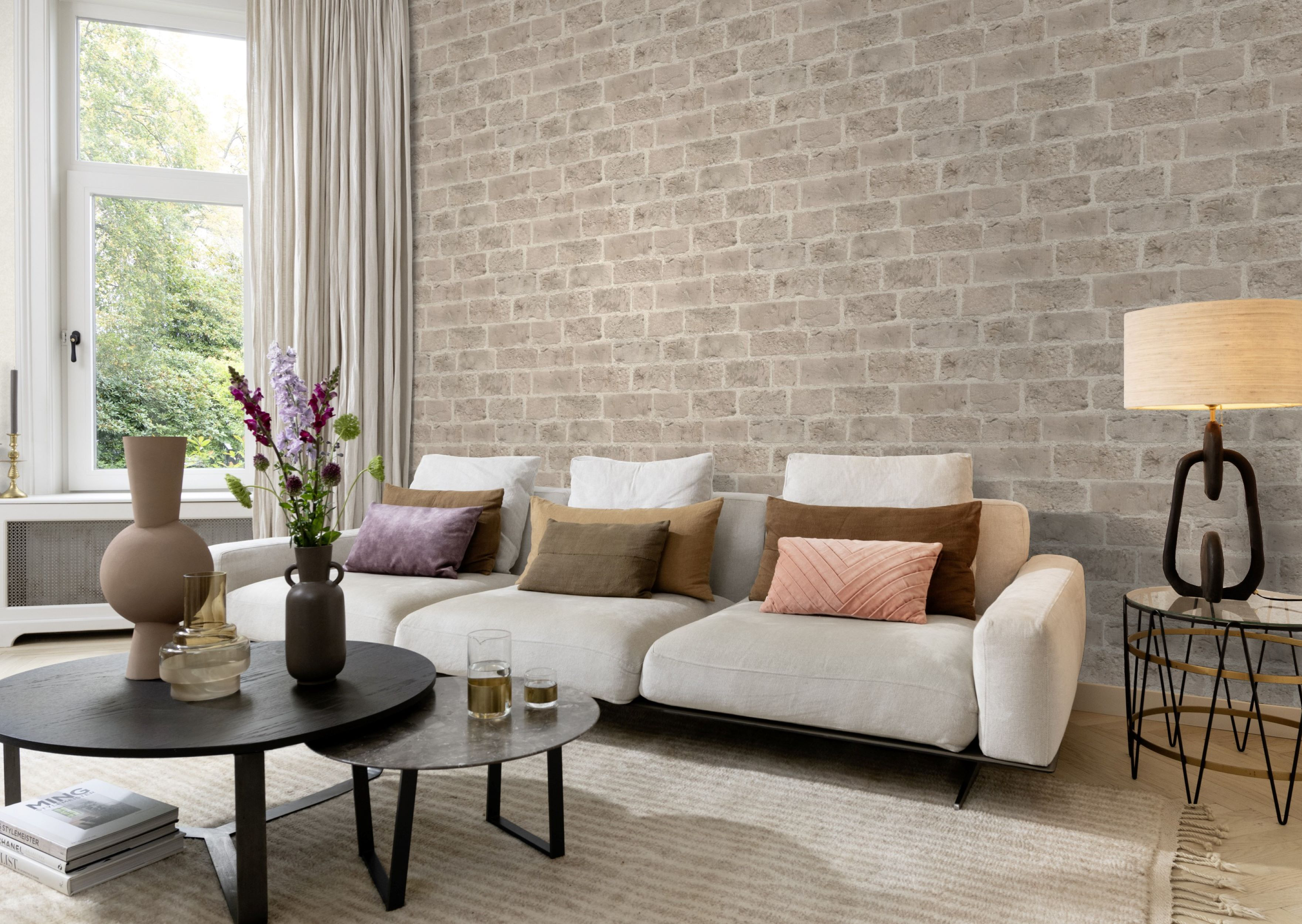 Tapeta Cegła 3D beżowa winylowa na flizelinie