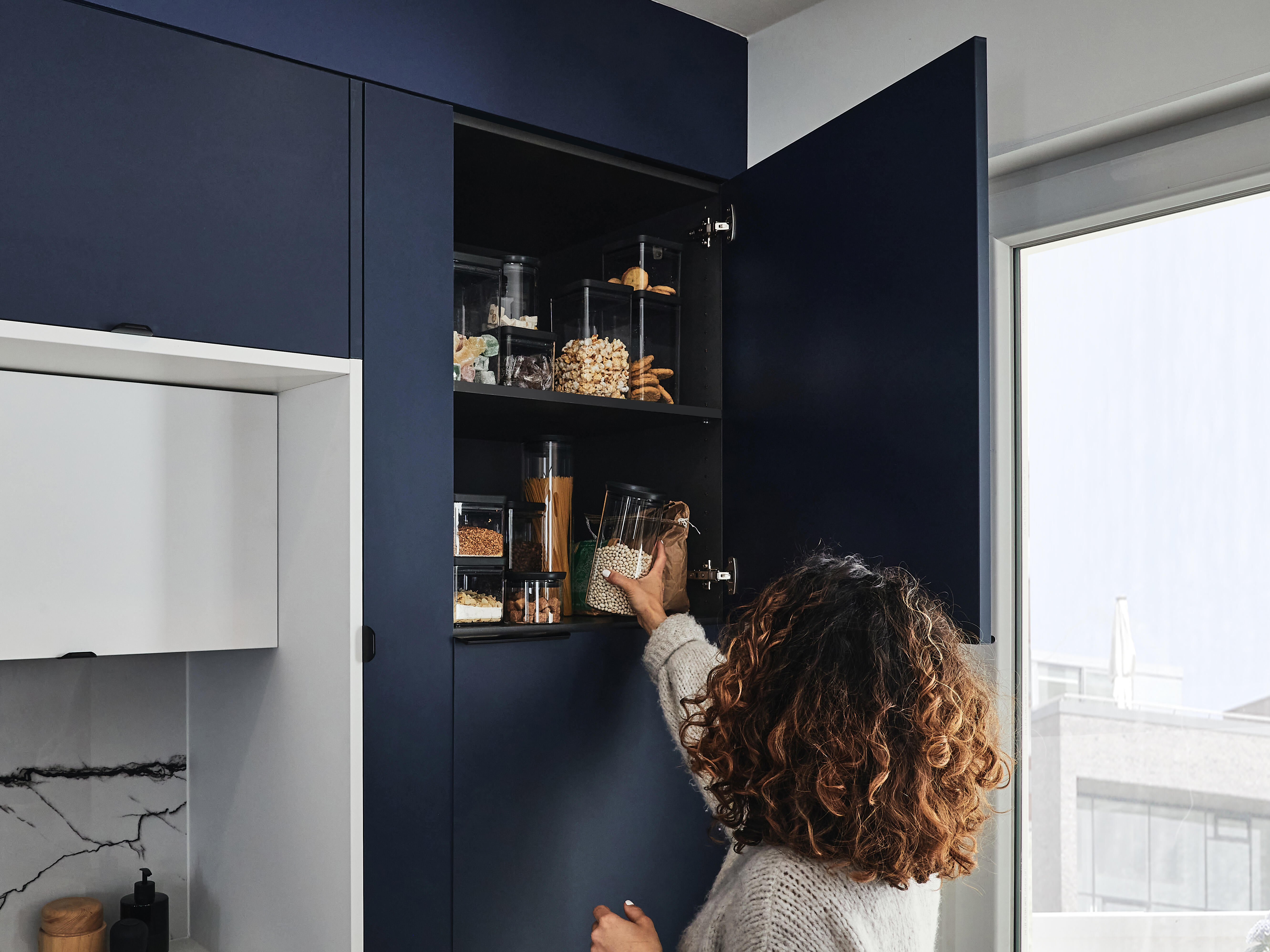 Lot de 4 boîtes carrées en verre BRABANTIA gris foncé - 3