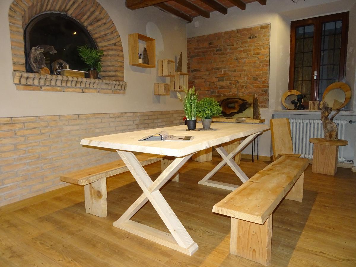 Piano tavolo ASCHIERI DE PIETRI in legno naturale L 240 x L 90 cm x Sp 40 mm - 3