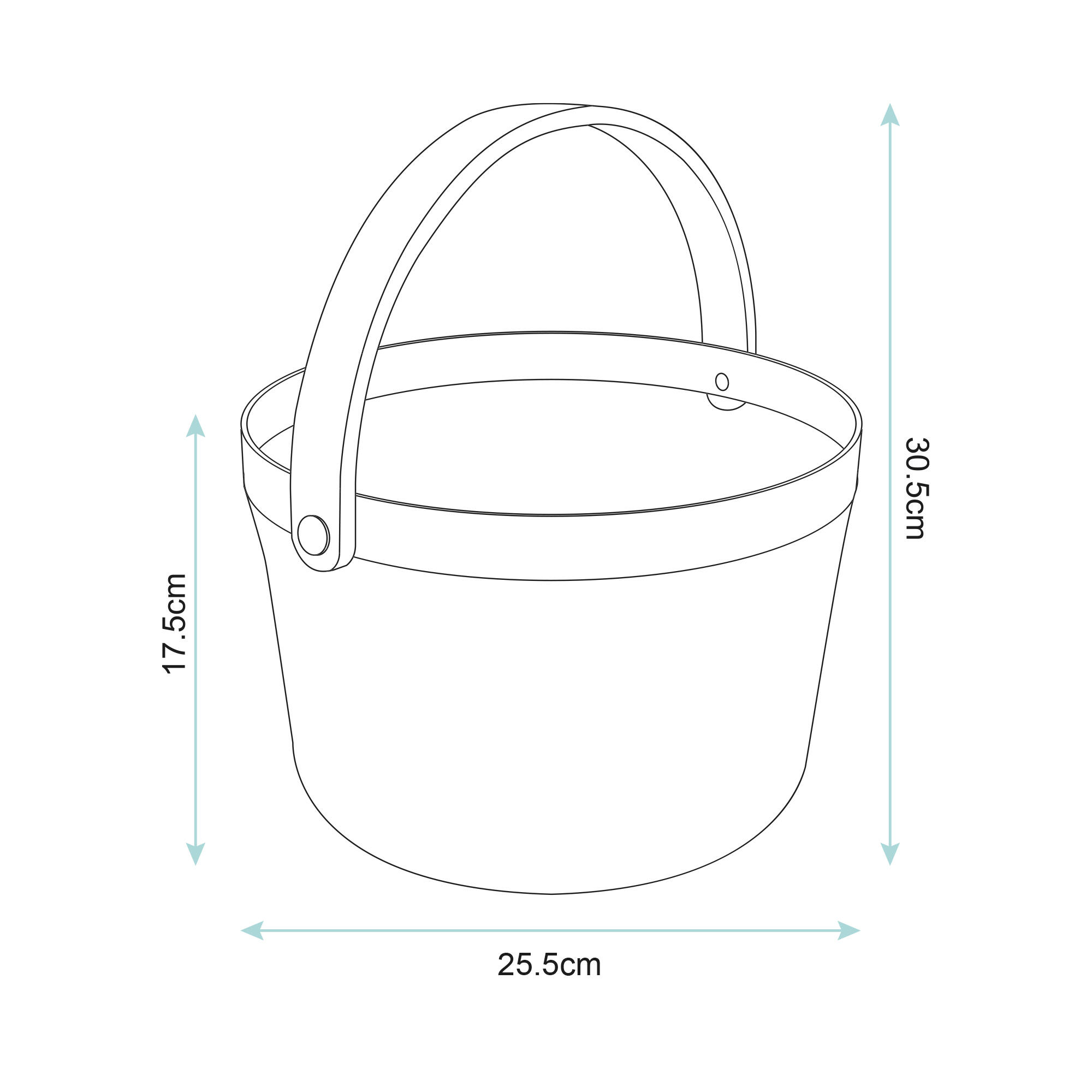 Cesto de duche 25,5x17,5 cm branco/carvalho Round - 5