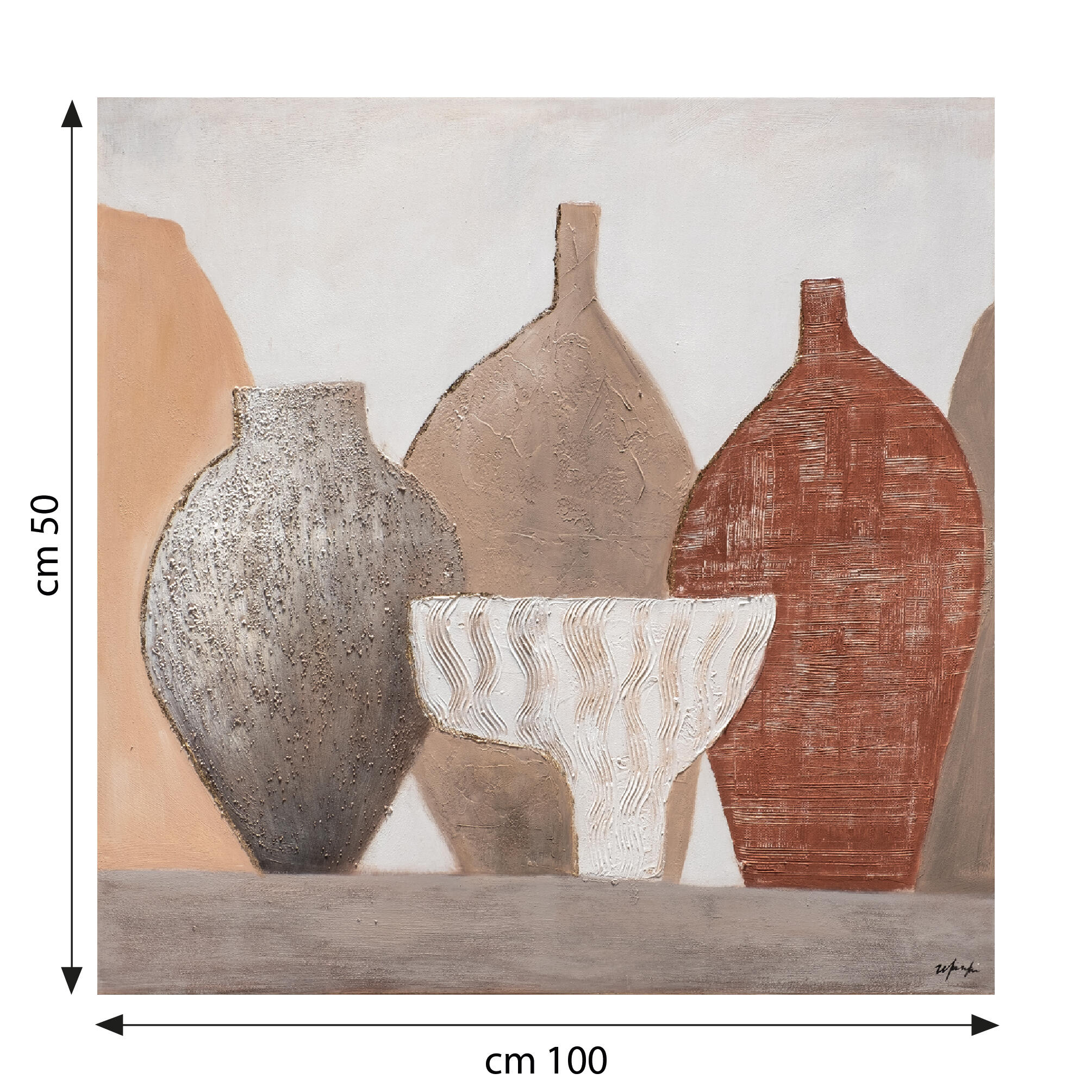 Tela pintada GARRAFAS 100 x 100 cm - 5