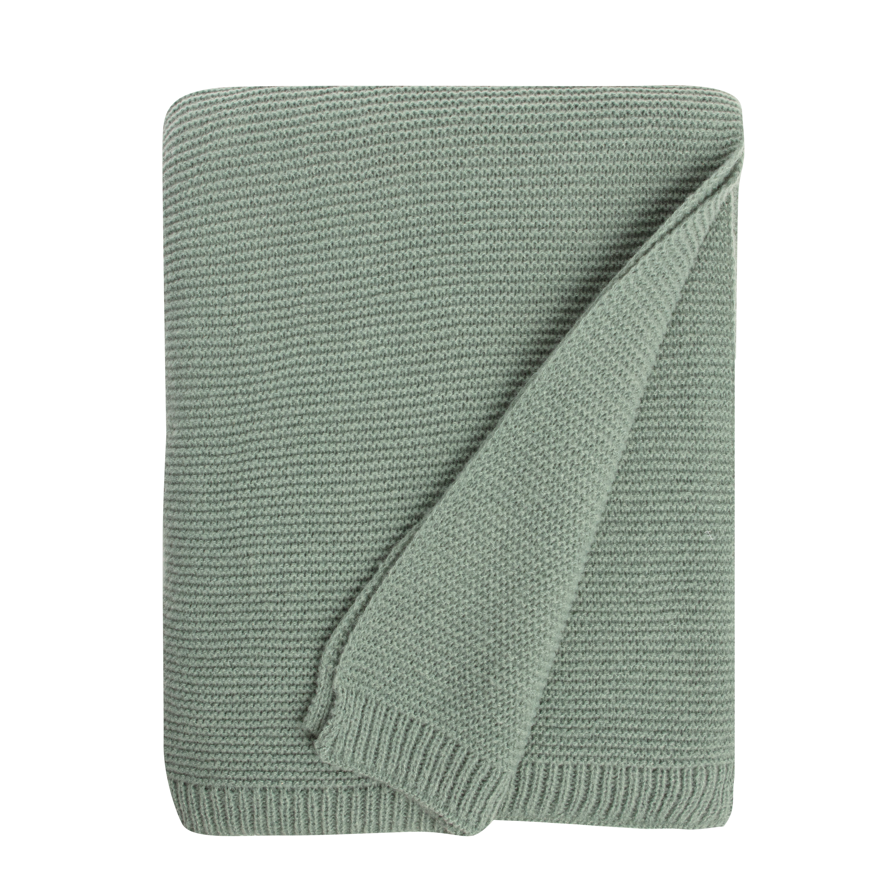 Manta jacquard Leonora sage rectangular INSPIRE poliéster liso verde passepoil de 130x170 cm - 2