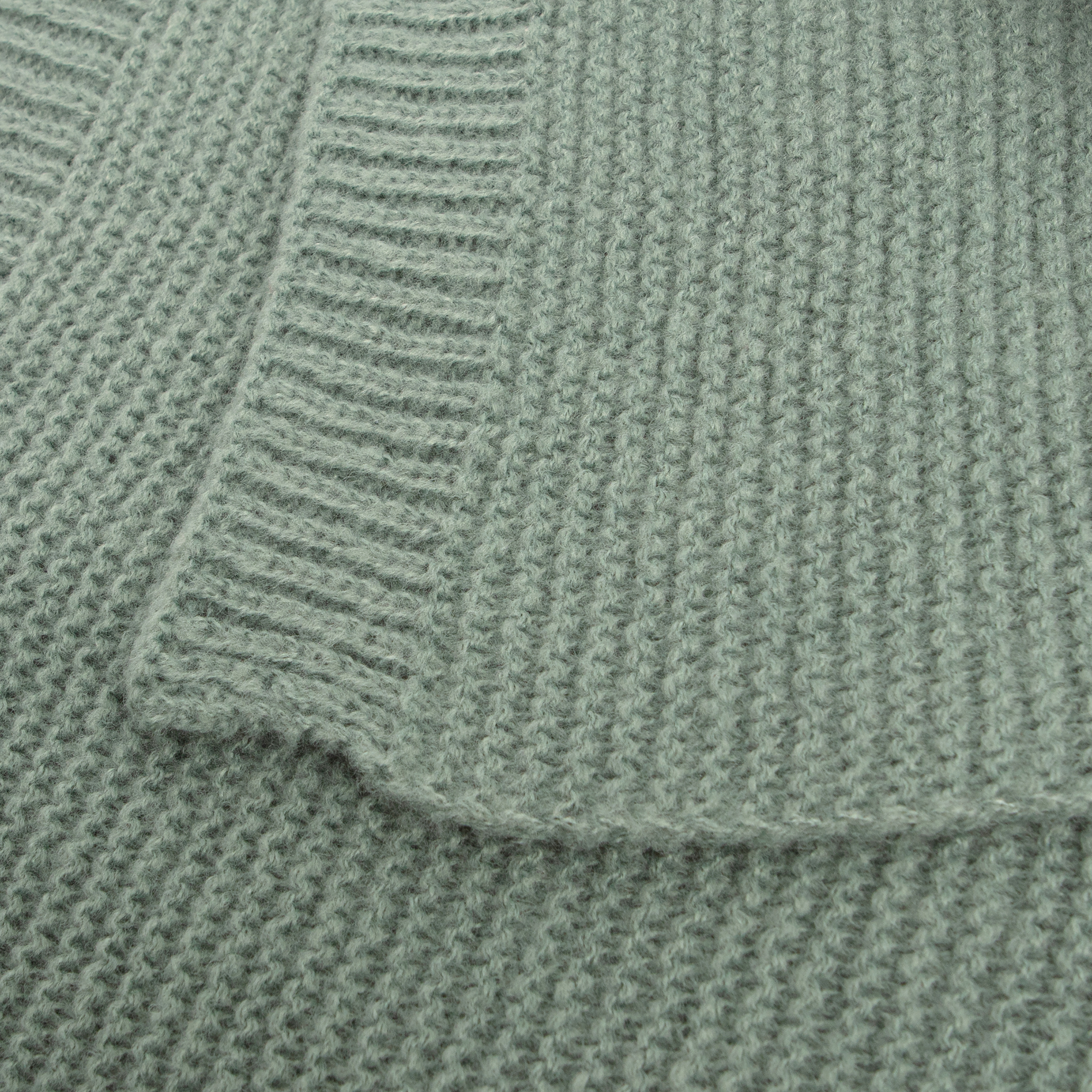 Manta jacquard Leonora sage rectangular INSPIRE poliéster liso verde passepoil de 130x170 cm - 3