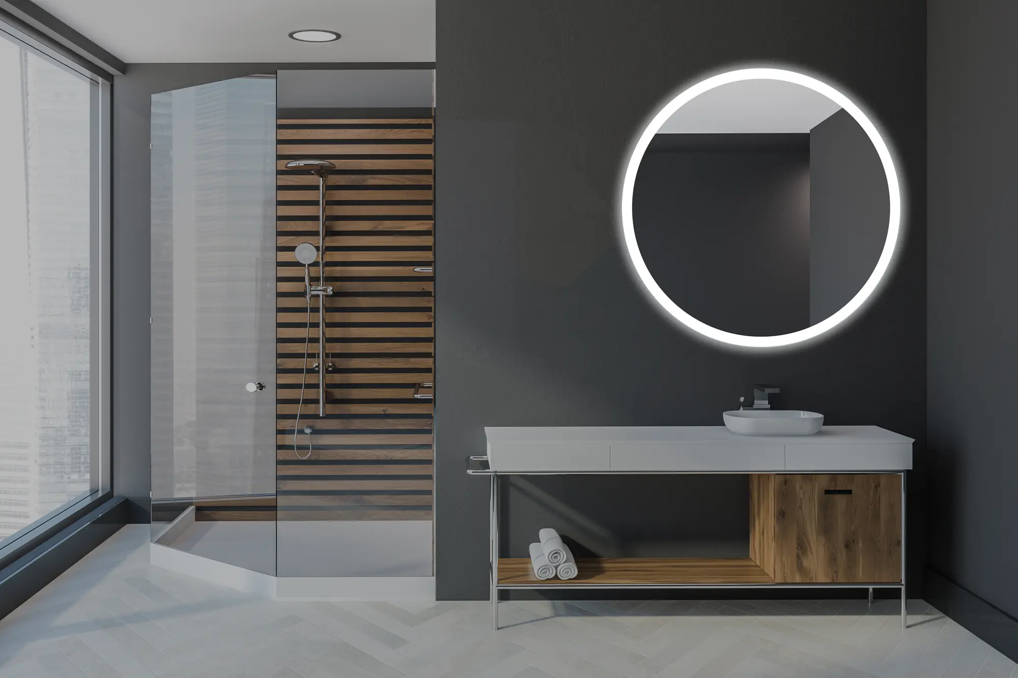 Lustro z wbudowanym oświetleniem Rondo Led 80 Venti - 3