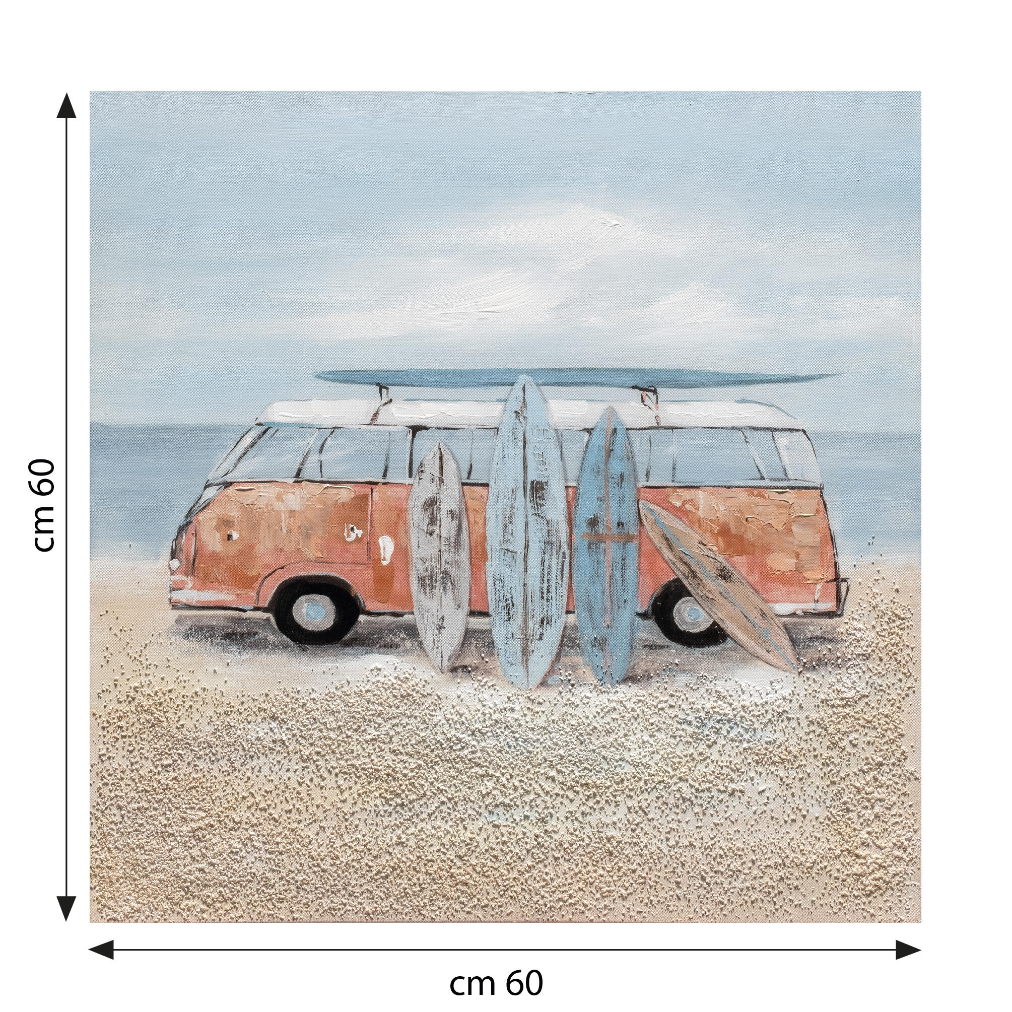 Tela pintada CARRINHA PRANCHAS SURF 60 x 60 cm - 5