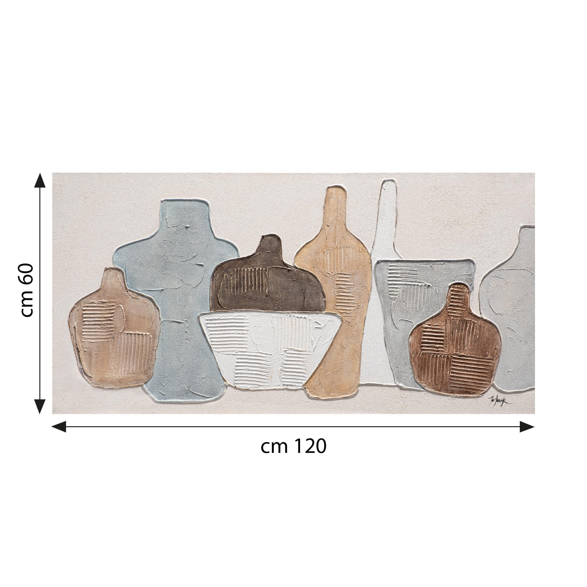 Tela pintada GARRAFAS 60 x 120 cm - 5