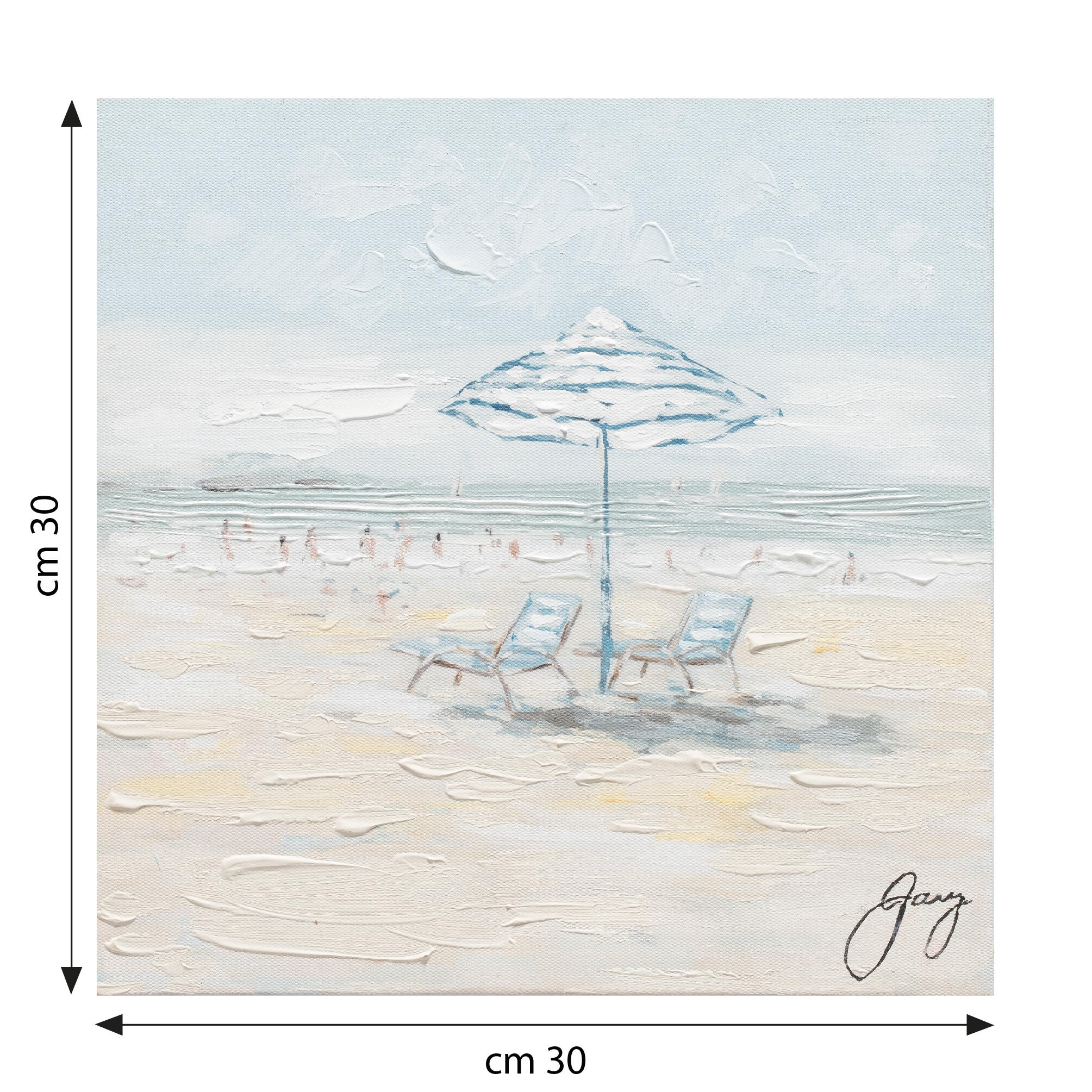 Tela pintada PRAIA 30 x 30 cm - 5