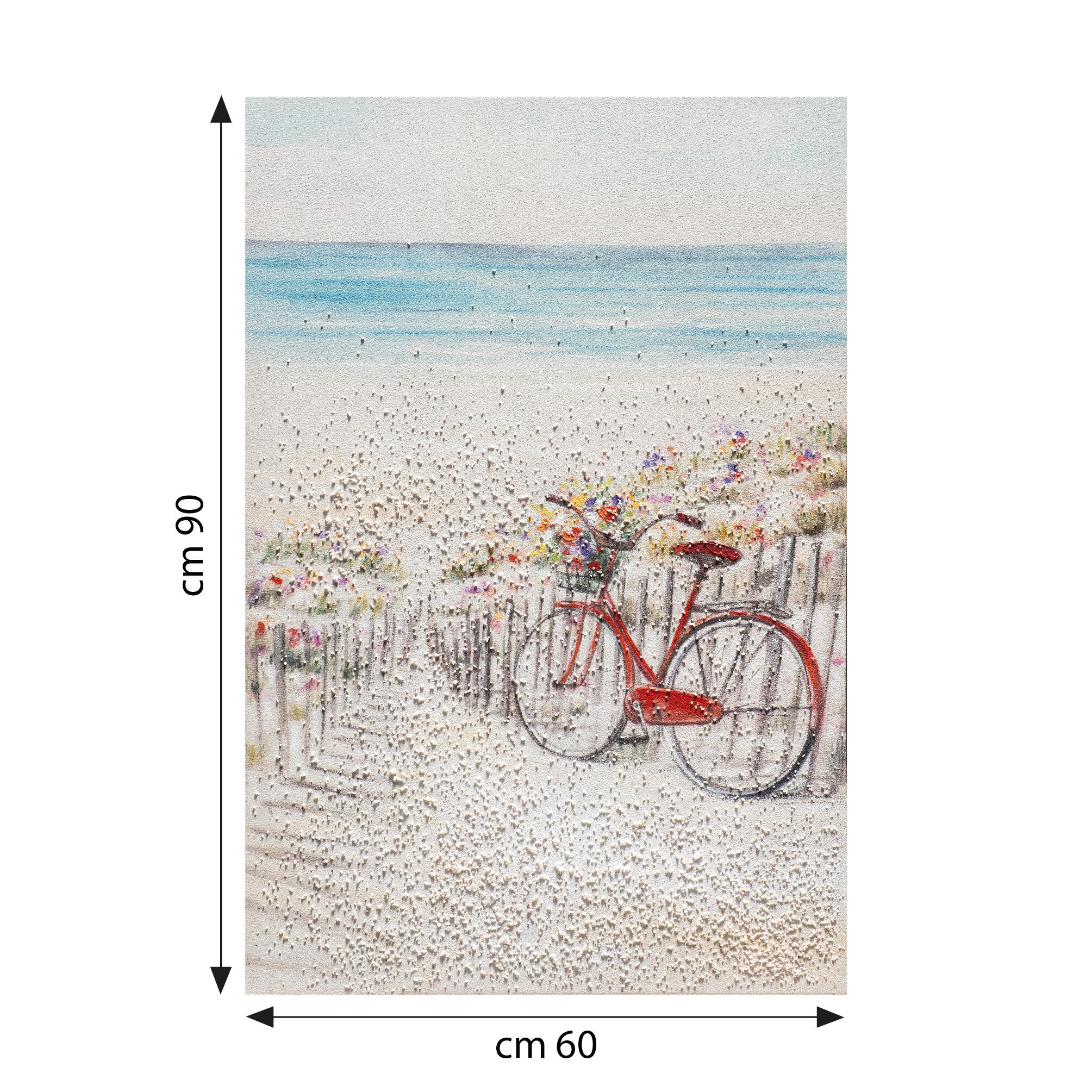 Tela pintada 60 x 90 cm BICICLETA PRAIA - 4