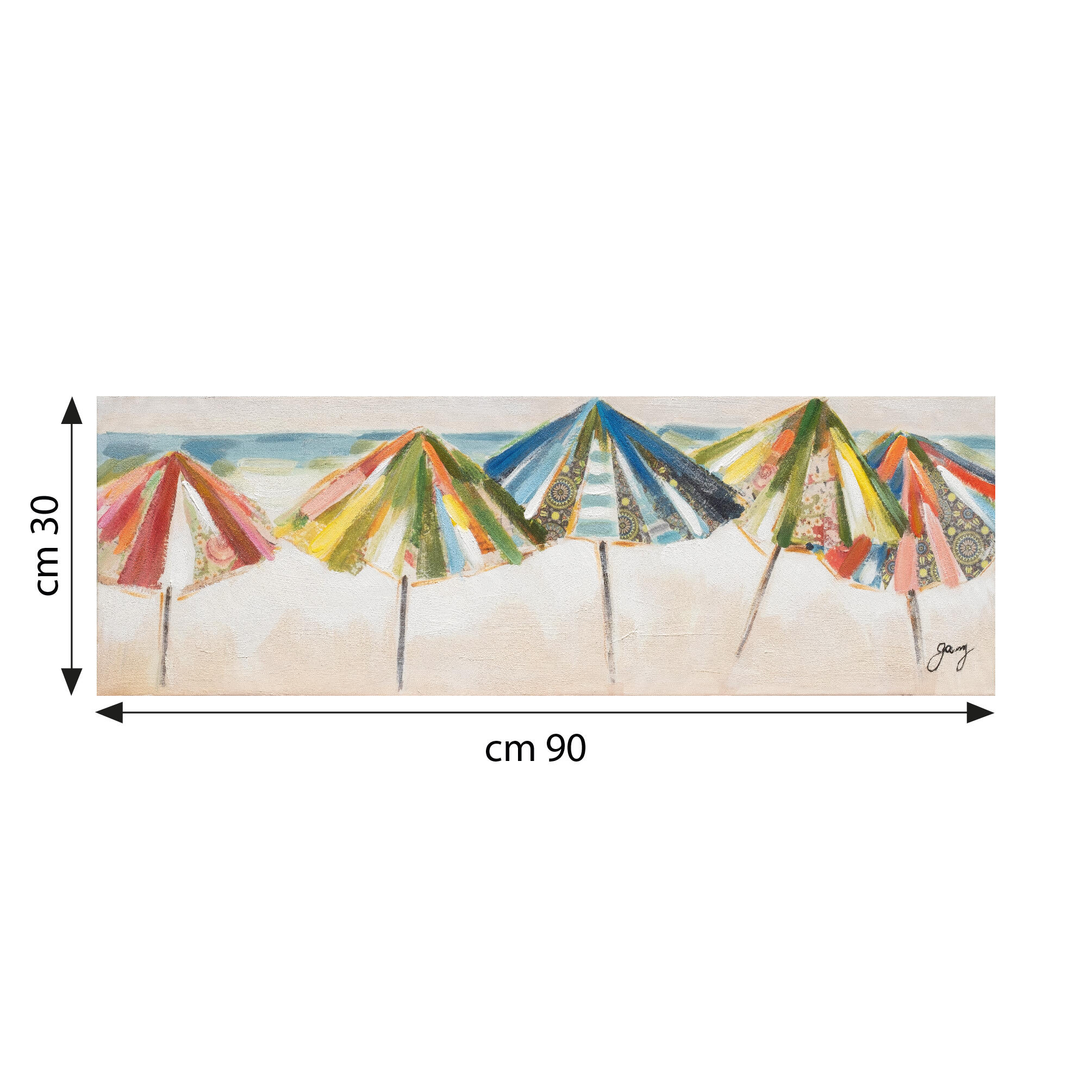 Tela pintada 30 x 90 cm PRAIA GUARDA SOIS - 5