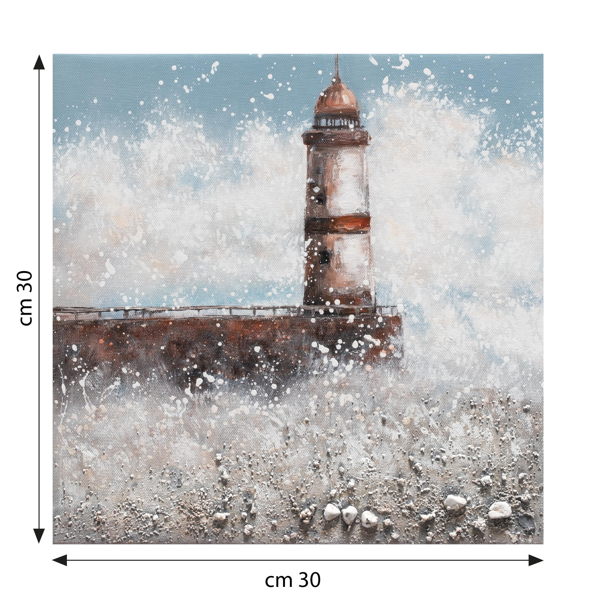 Tela pintada 30 x 30 cm FAROL - 4