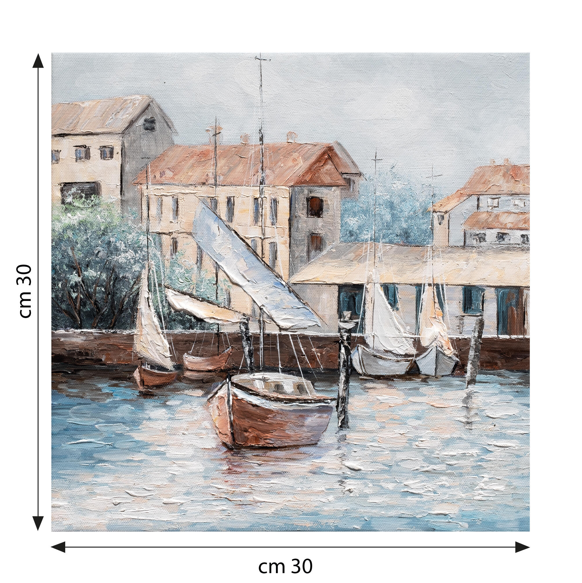 Tela pintada 30 x 30 cm PAISAGEM COSTEIRA - 4