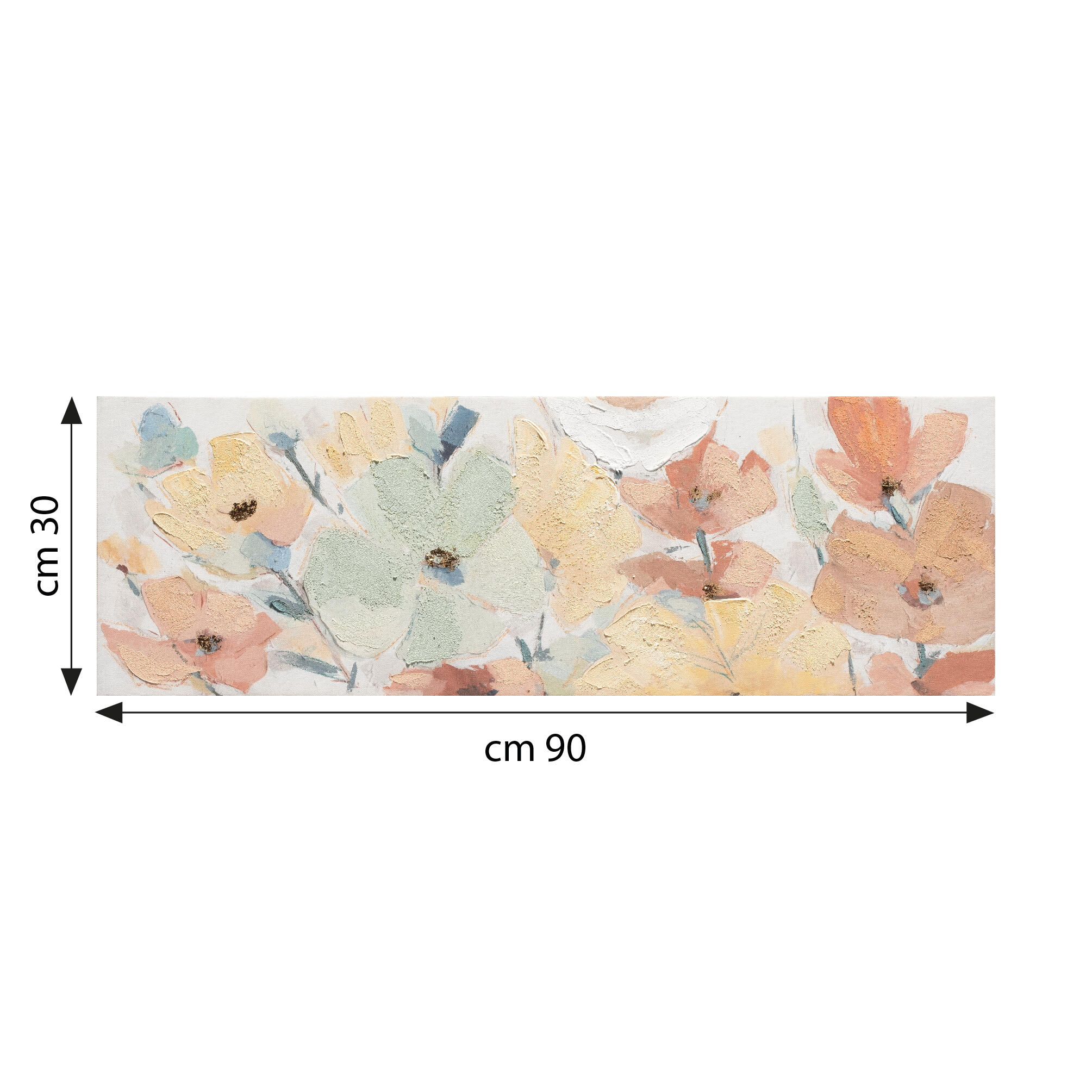 Tela pintada 30 x 90 cm FLORES MULTICOLORES - 5