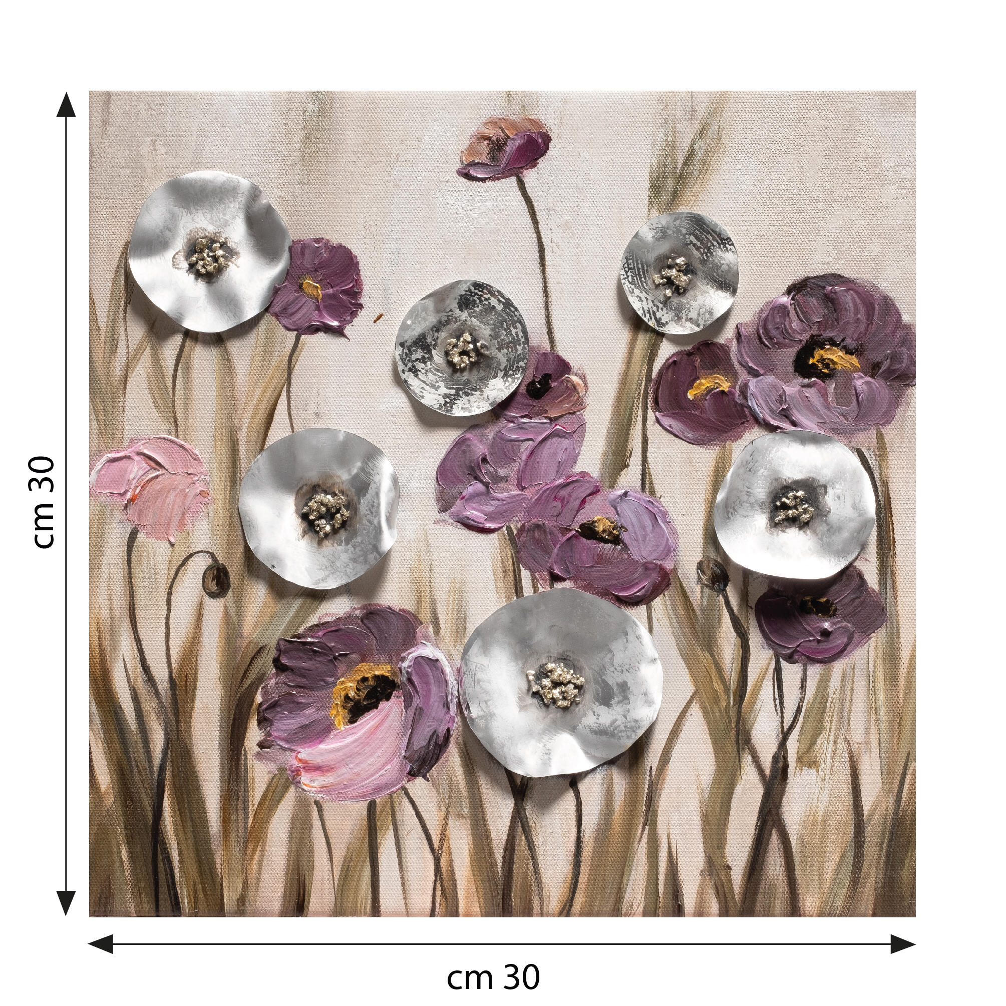 Tela pintada 30 x 30 cm FLORES - 5