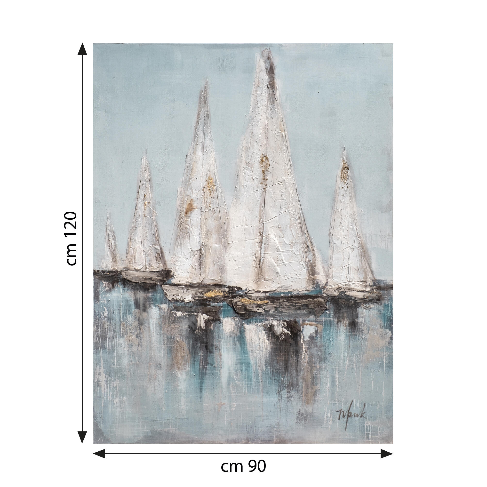Tela pintada 90 x 120 cm BARCOS A VELA - 5