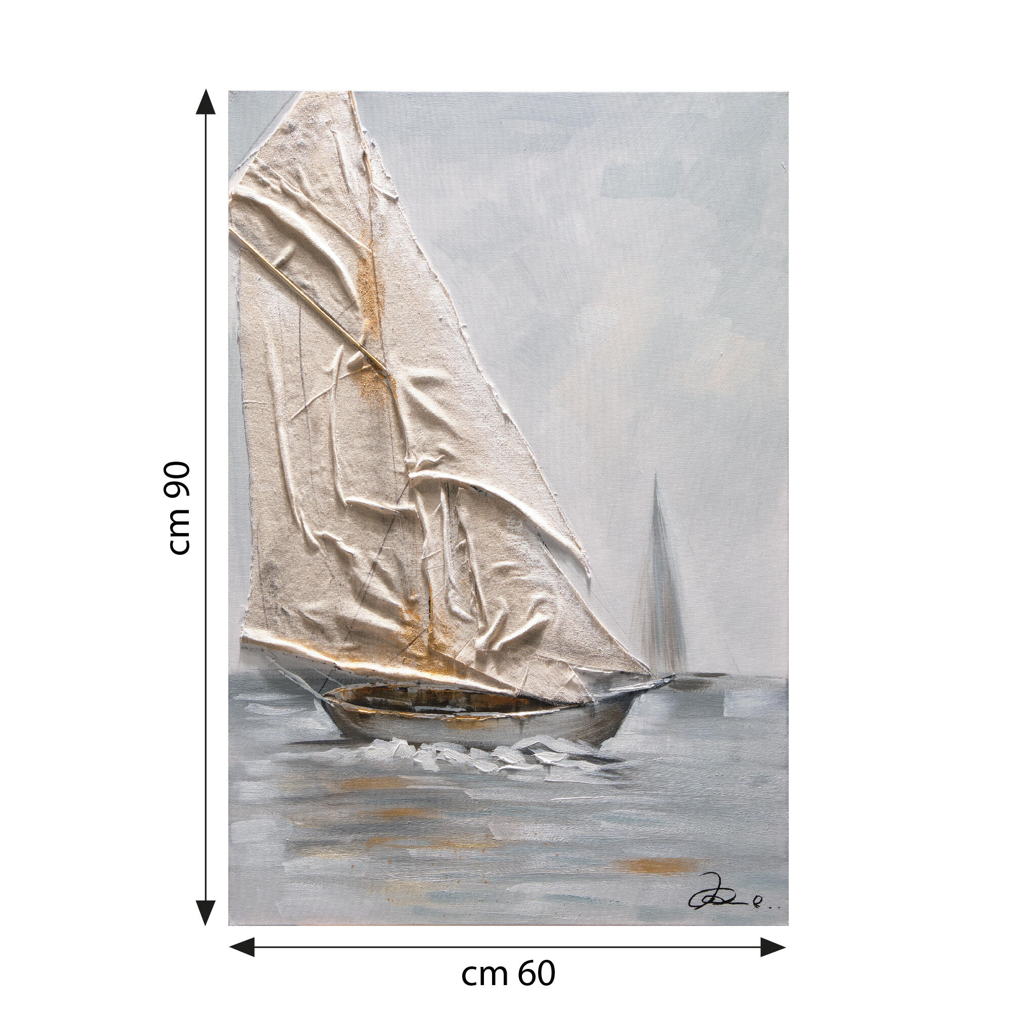 Tela pintada 60 x 90 cm VELEIRO - 6
