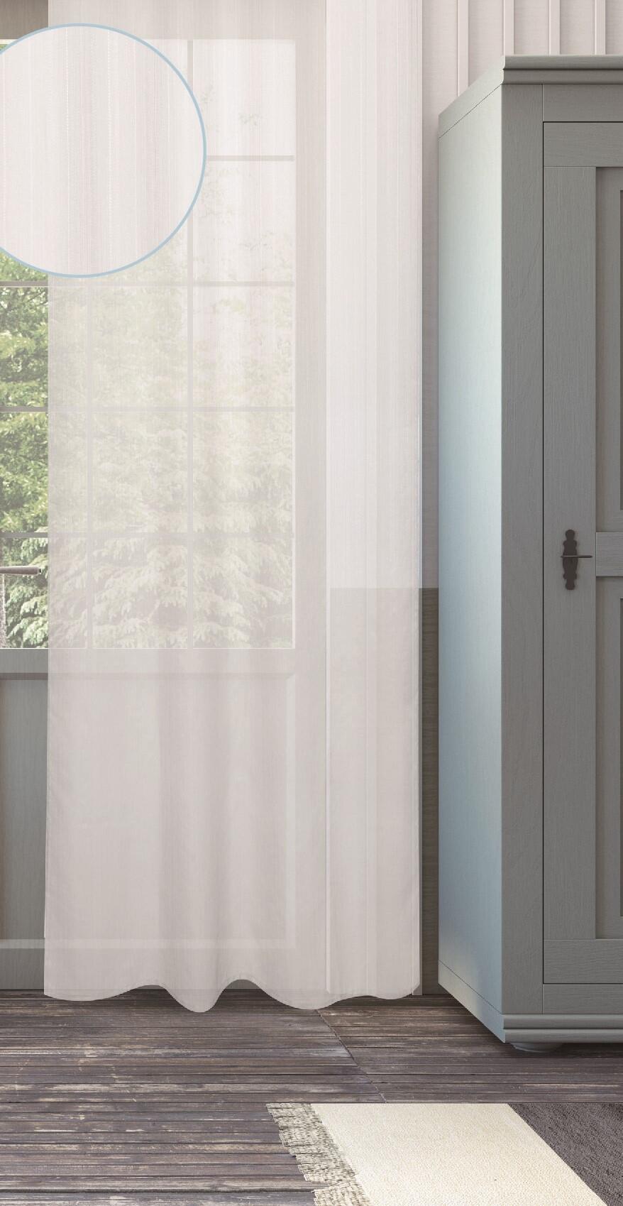 Visillo cinta fruncida, trabillas Tonia poliéster voile liso blanco INSPIRE de 300x280cm. Incluye cinta termoadhesiva - 6