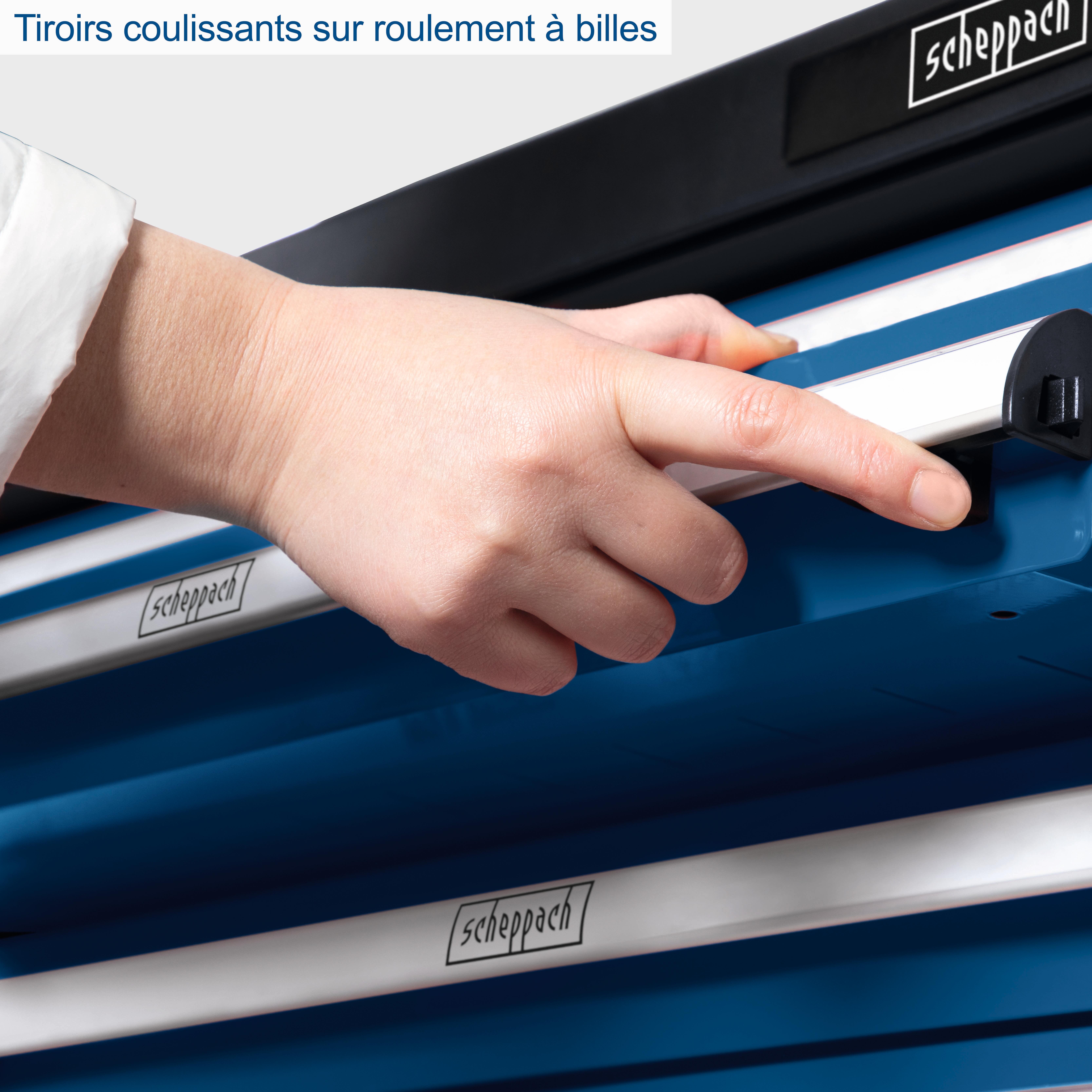 Servante d'atelier avec 263 pièces d'outils SCHEPPACH Tw1000, 7 tiroirs, L.46 cm - 4