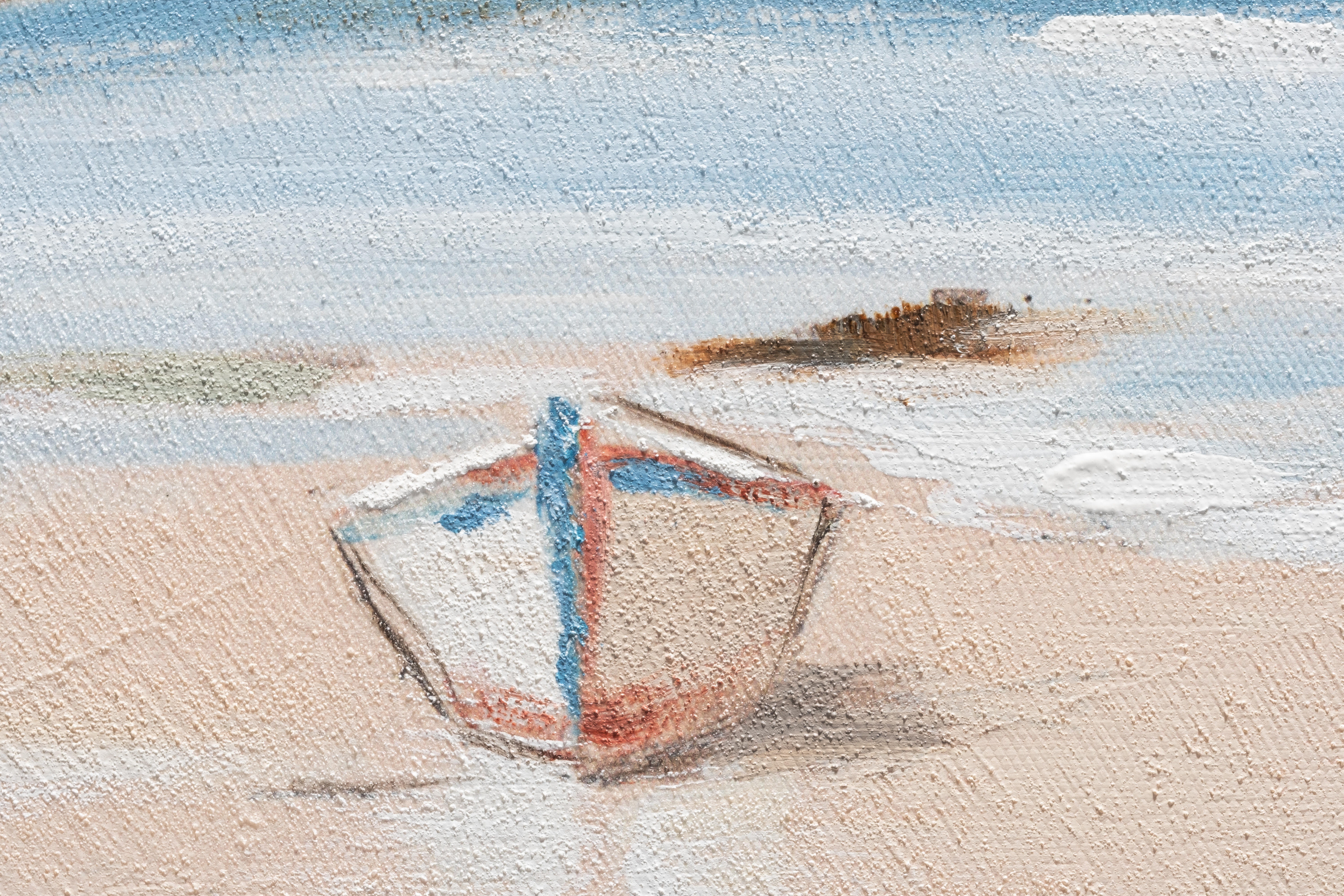 Tela pintada 30 x 90 cm BARCOS BEIRA MAR - 3