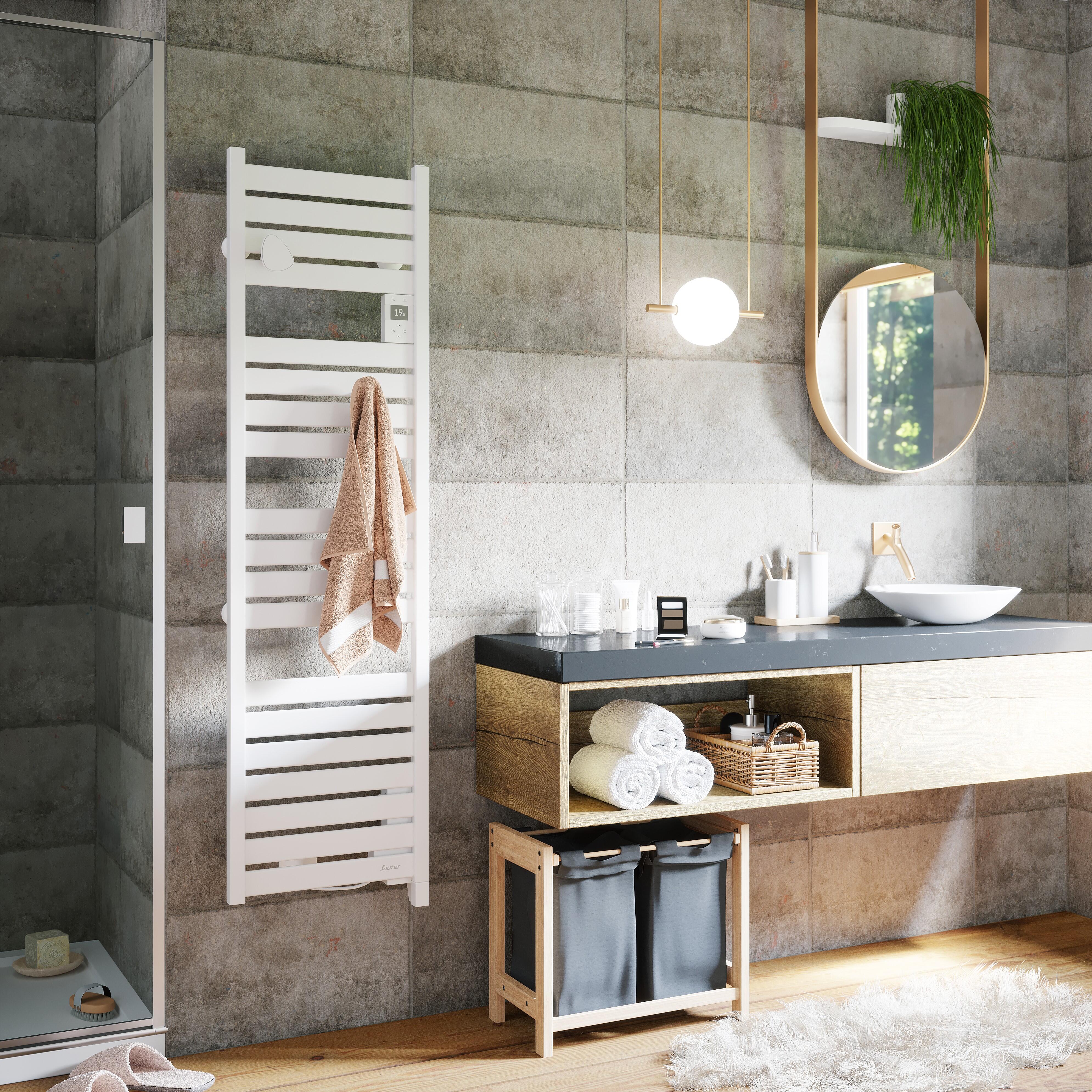 Sèche-serviettes électrique connecté Kelud Slim SAUTER 500W blanc - 2