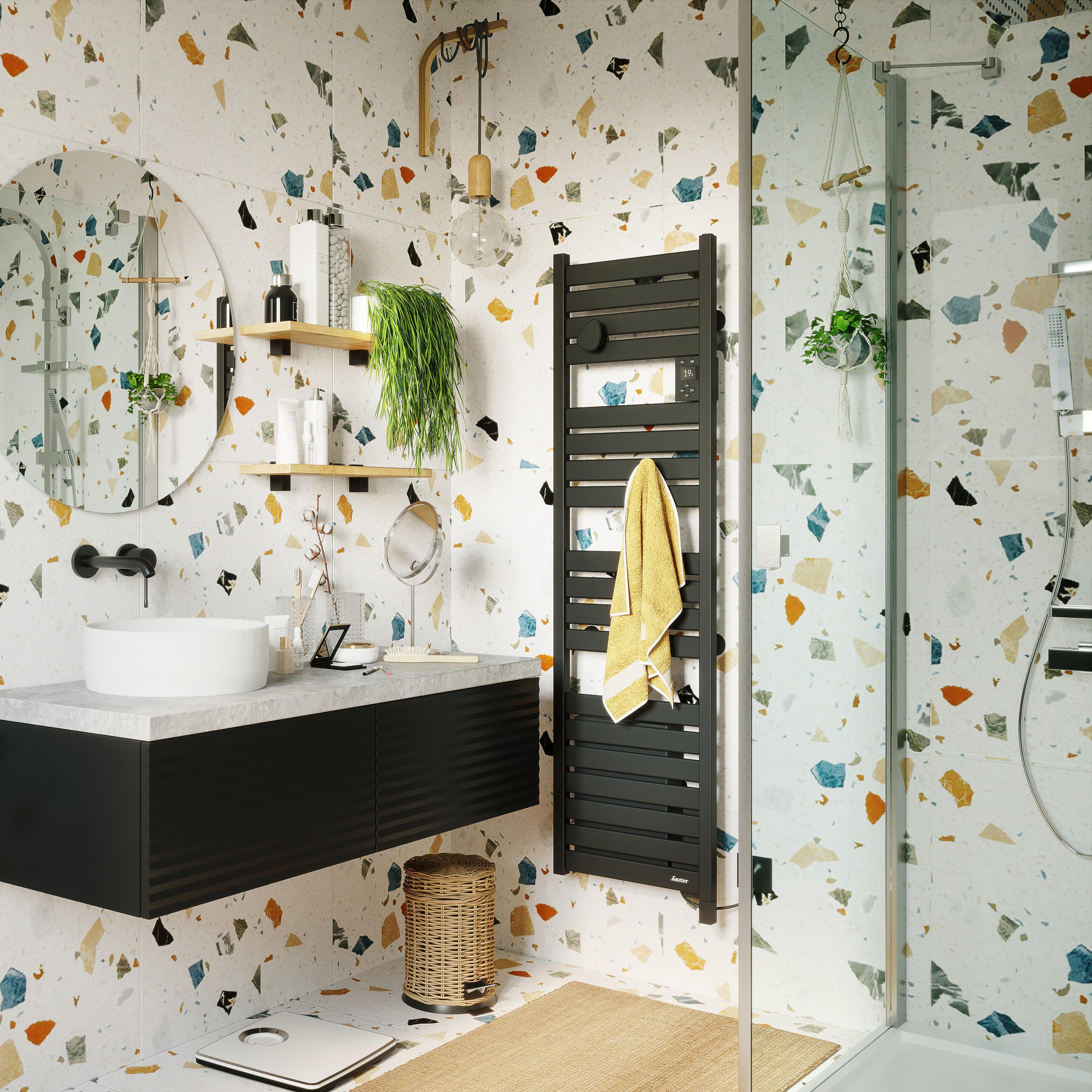 Sèche-serviettes électrique connecté Kelud Slim Ventilo SAUTER 1500W anthracite - 2