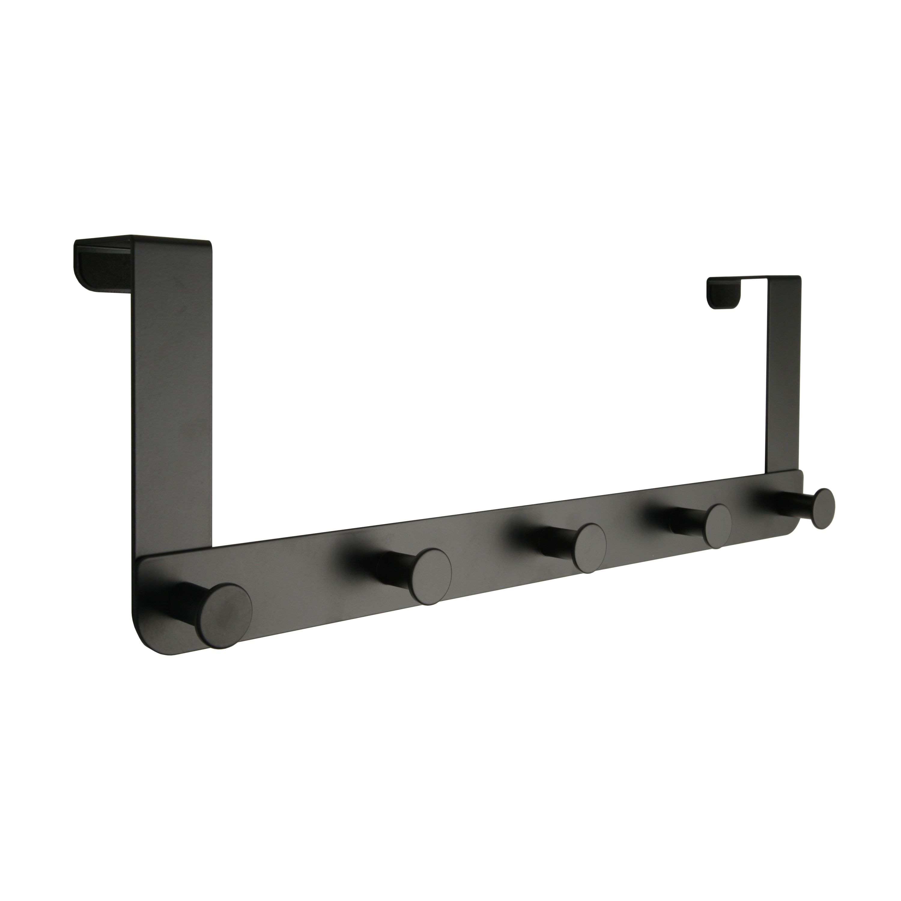 Perchero para puerta SPACEO Axel con 5 ganchos negro Leroy Merlin