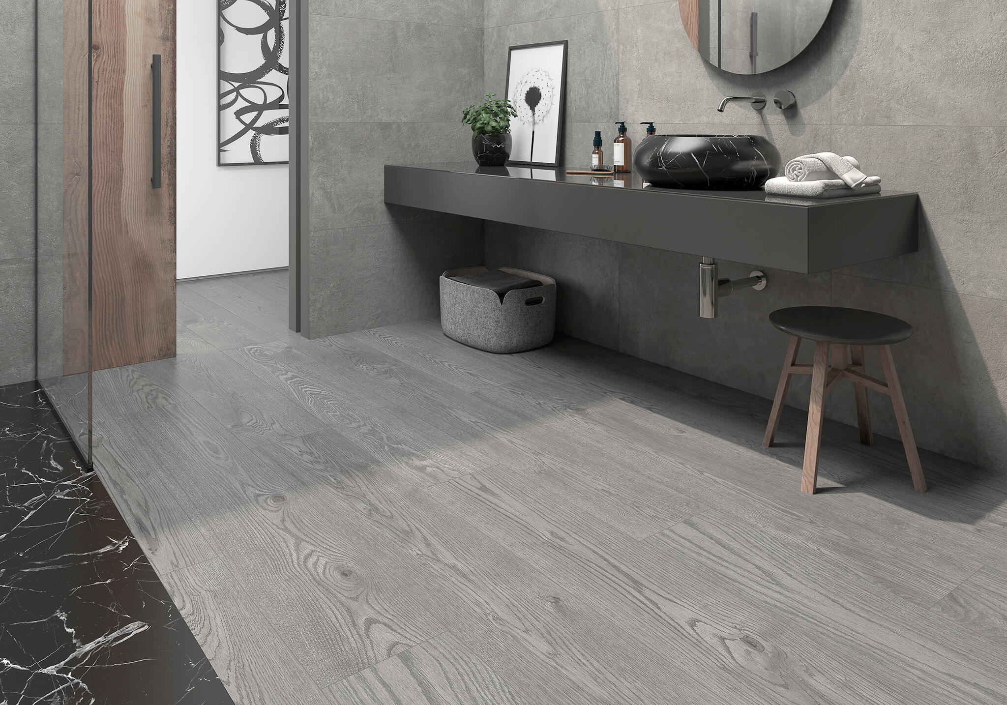 Suelo porcelánico robur efecto madera 24.8x150 cm c1 saloni