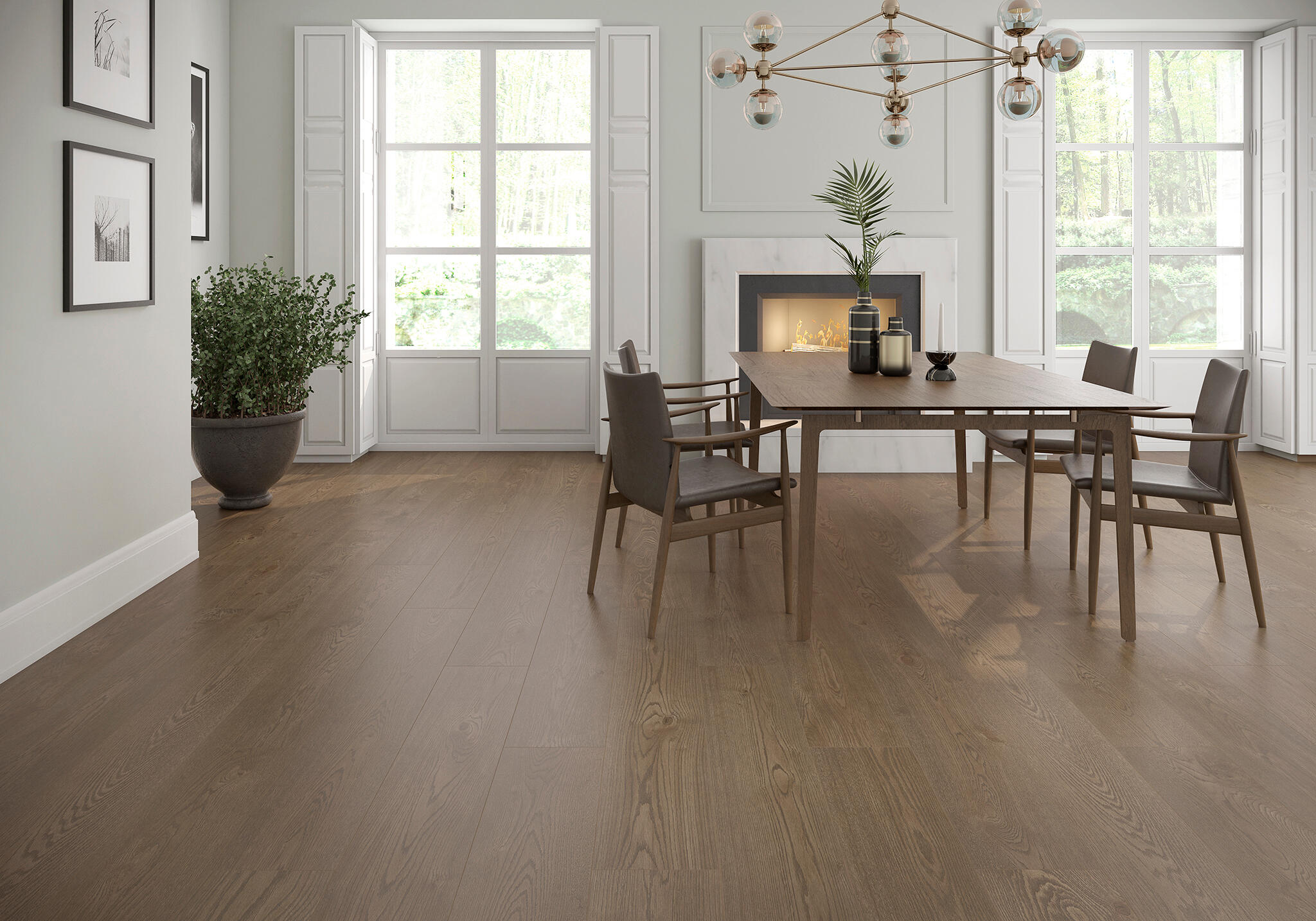 Suelo porcelánico robur efecto madera marrón 24.8x150 cm c1 saloni