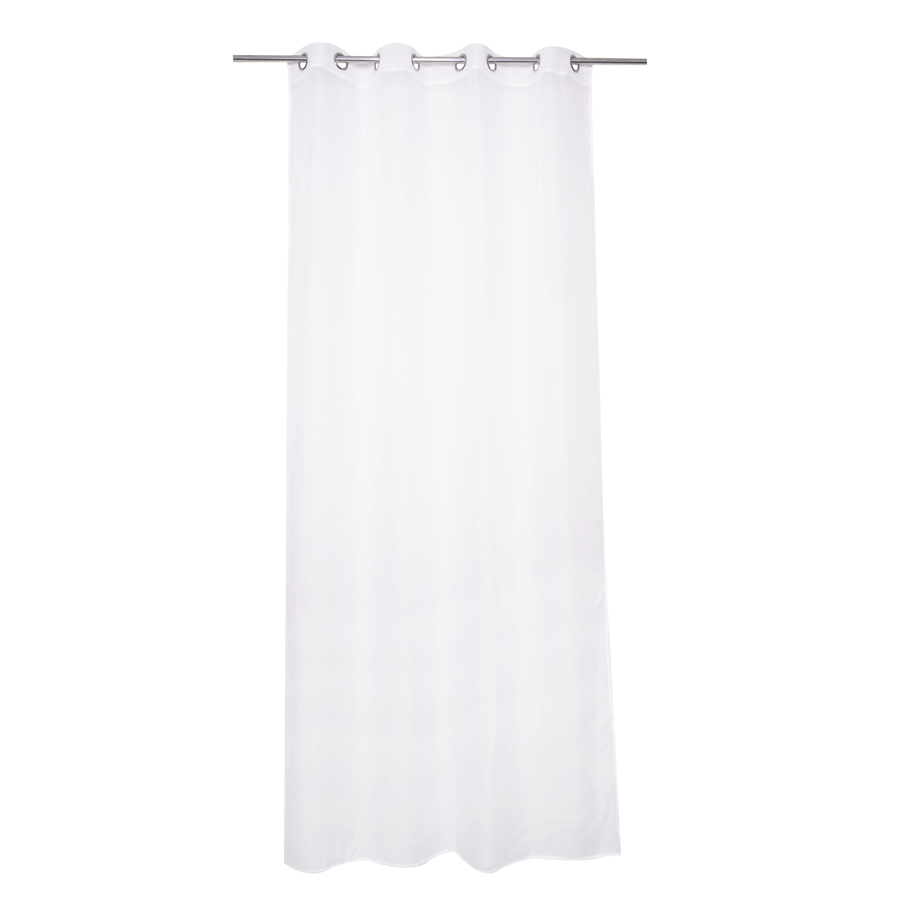 Visillo ollaos Deryl poliéster de 140x280cm liso blanco. Incluye cinta termoadhesiva - 7