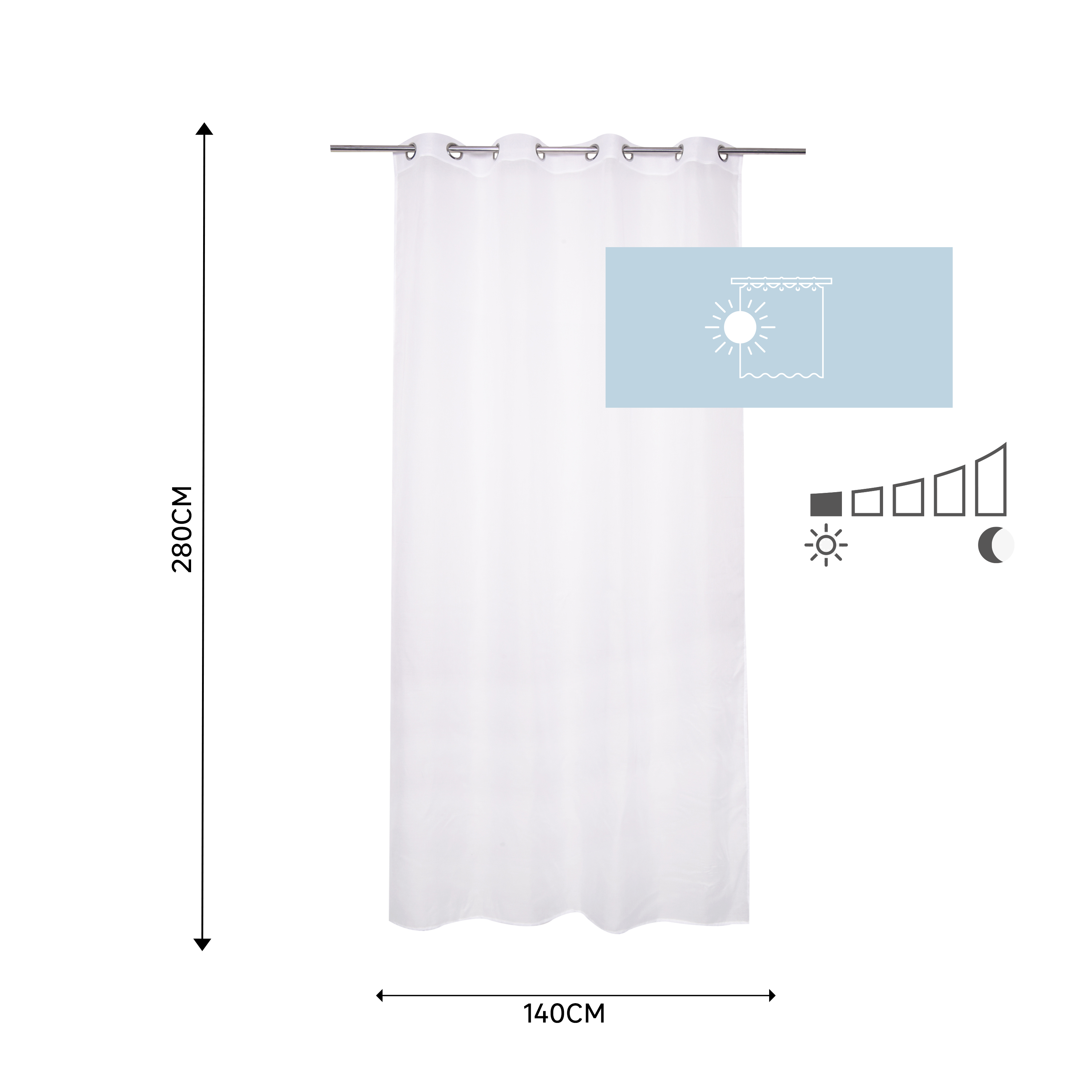 Cortinado ilhós Deryl 140x280cm branco Inspire - 6