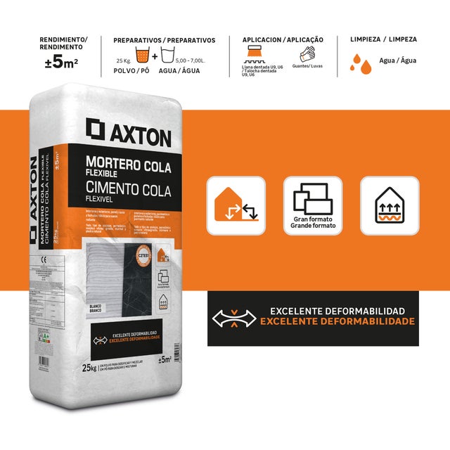 Cimento cola 25kg branco Axton flex