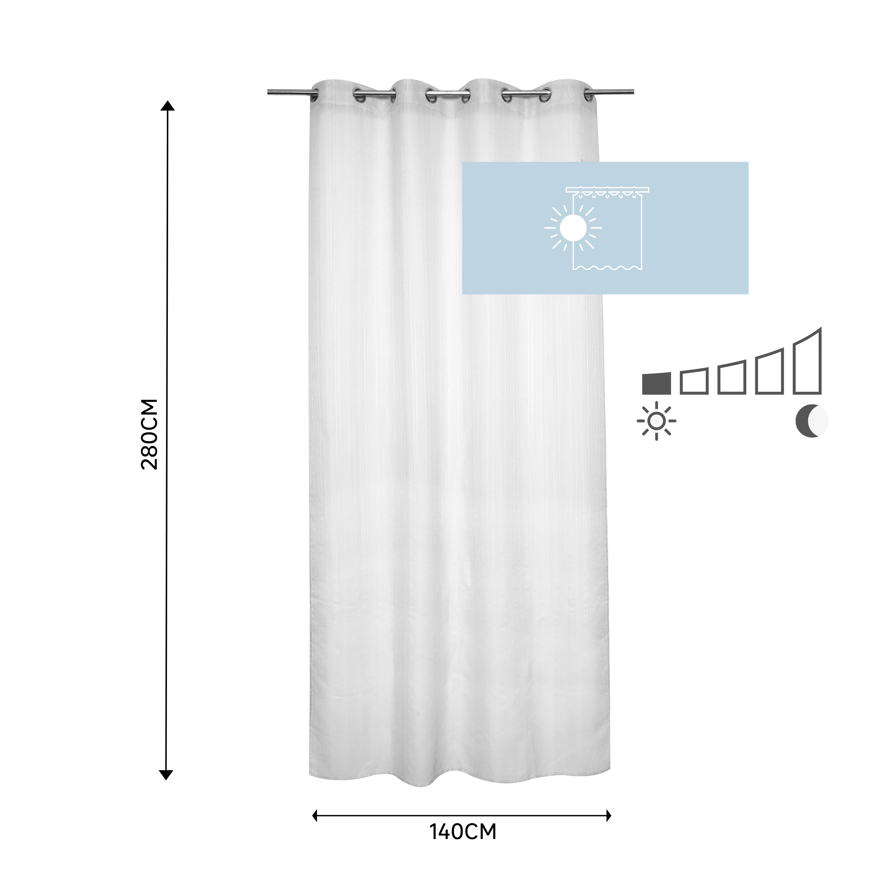 Tenda INSPIRE Tonia bianco, occhiello 140x280 cm - 7